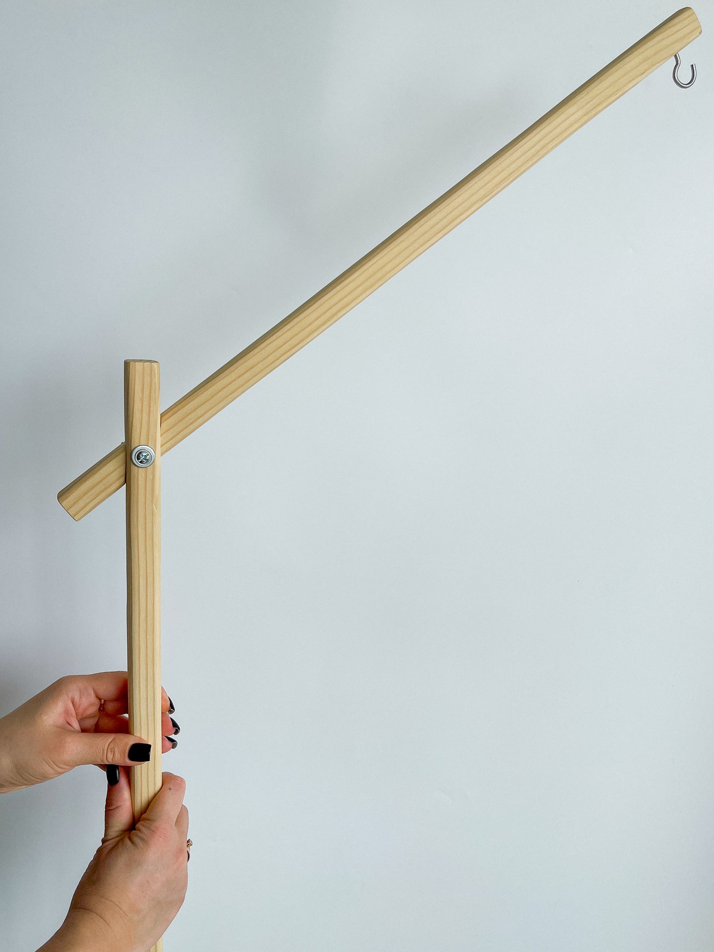 Baby Mobile Crib Holder, wooden baby mobile arm, natural wooden hanger, baby crib attachment