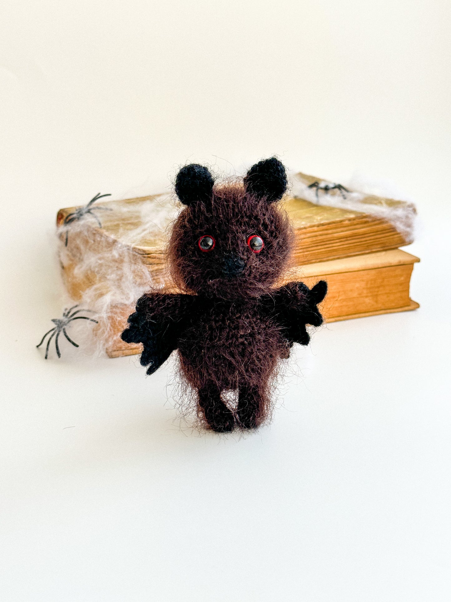 Handmade crochet bat ornament for rearview mirror – Halloween car charm gift idea