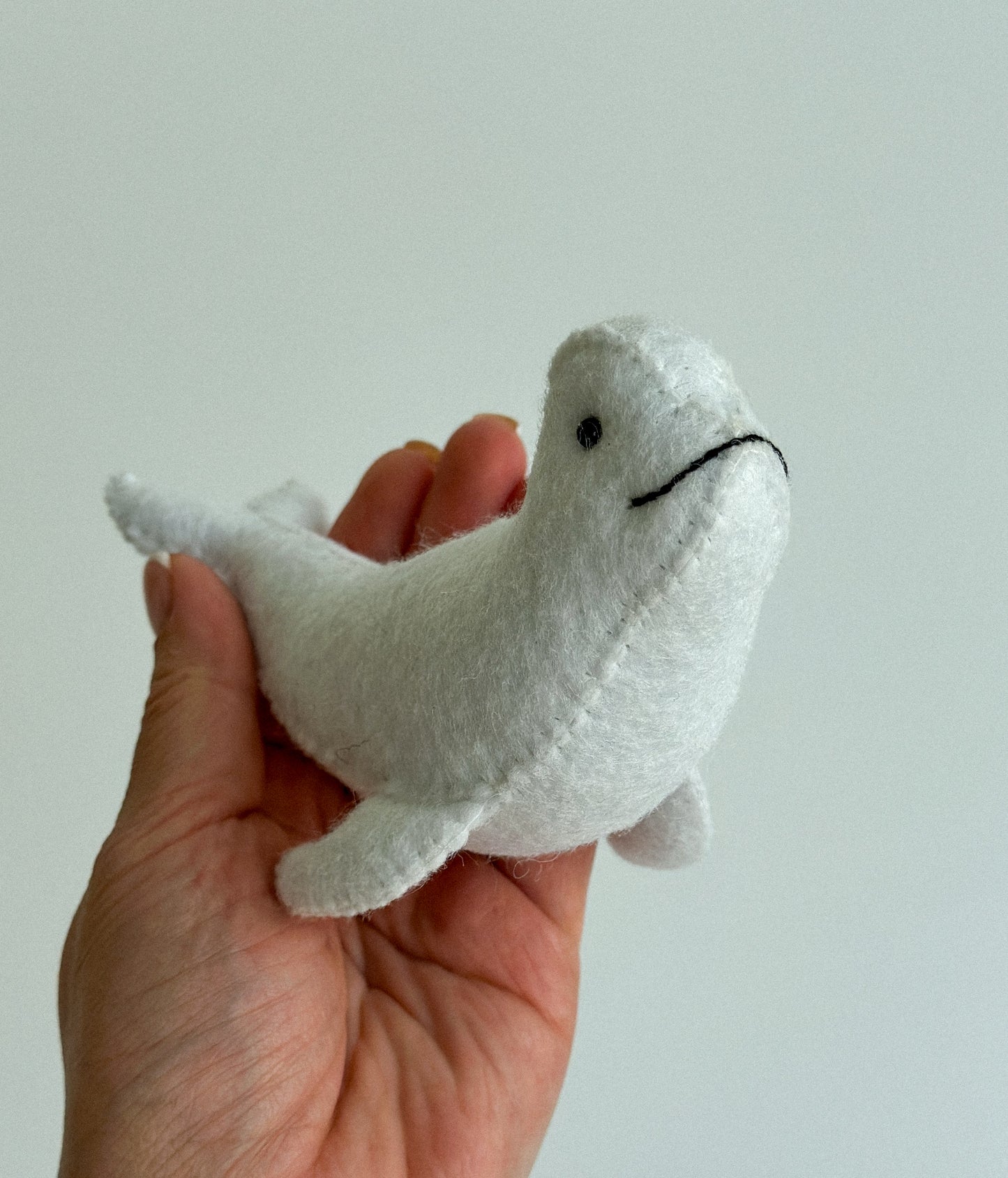 Felt Beluga Whale Ornament