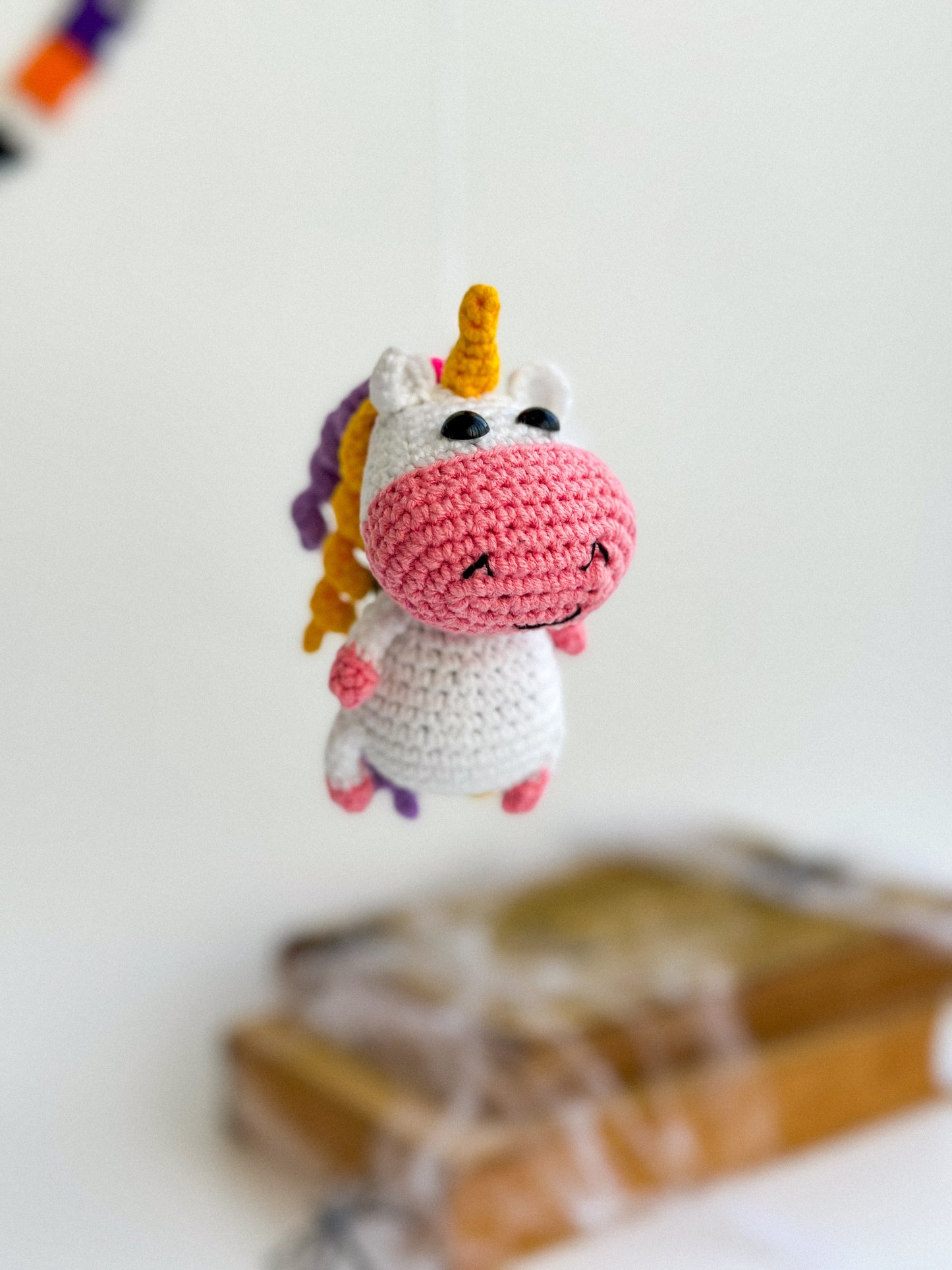 Crochet Unicorn Car Charm