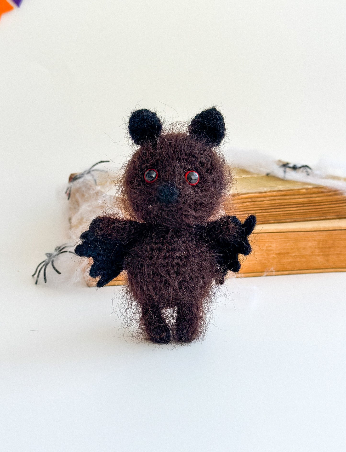 Handmade crochet bat ornament for rearview mirror – Halloween car charm gift idea