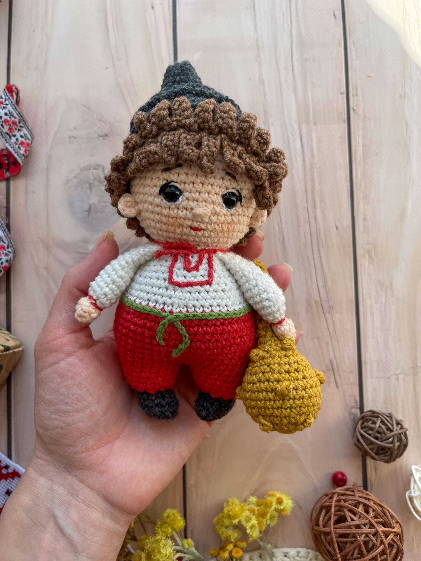 Ukrainian crochet doll, Ukrainian Cossack, knitted Ukrainian doll
