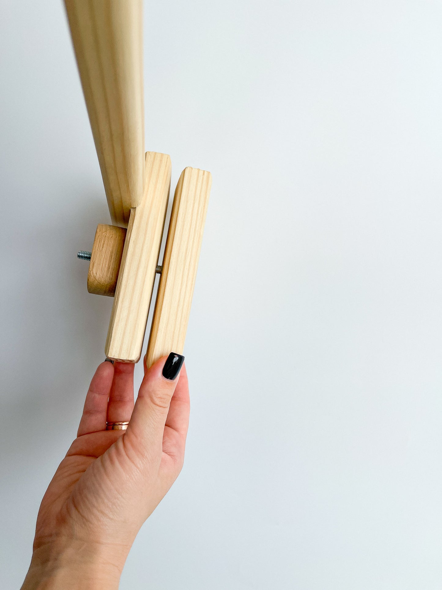 Baby Mobile Crib Holder, wooden baby mobile arm, natural wooden hanger, baby crib attachment