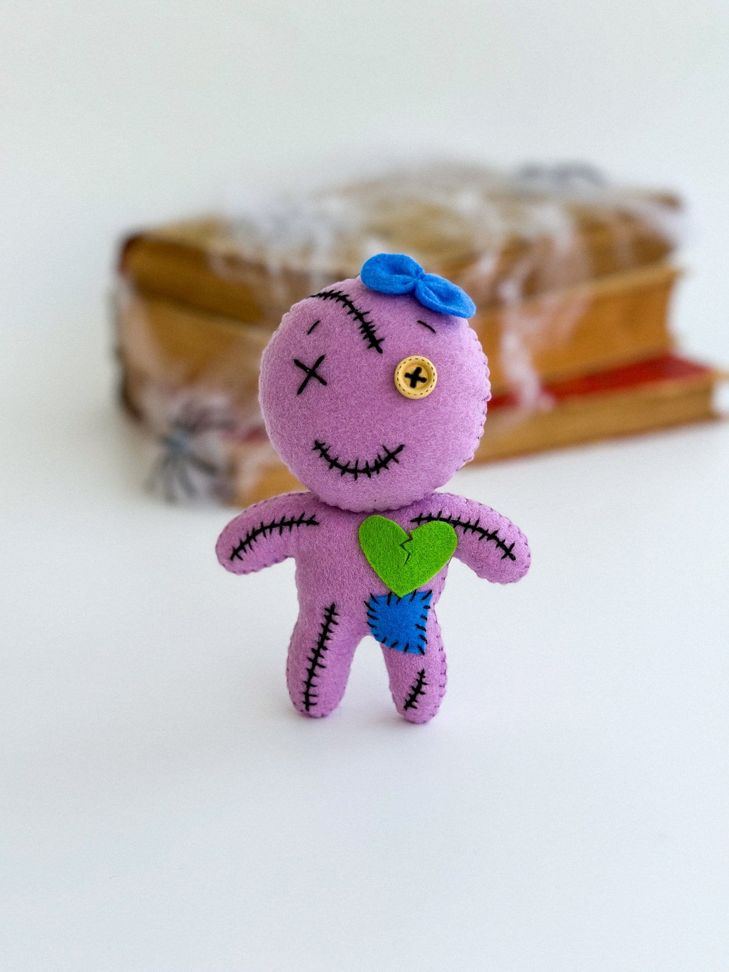 Soft felt zombie ornaments for Halloween tree or shelf