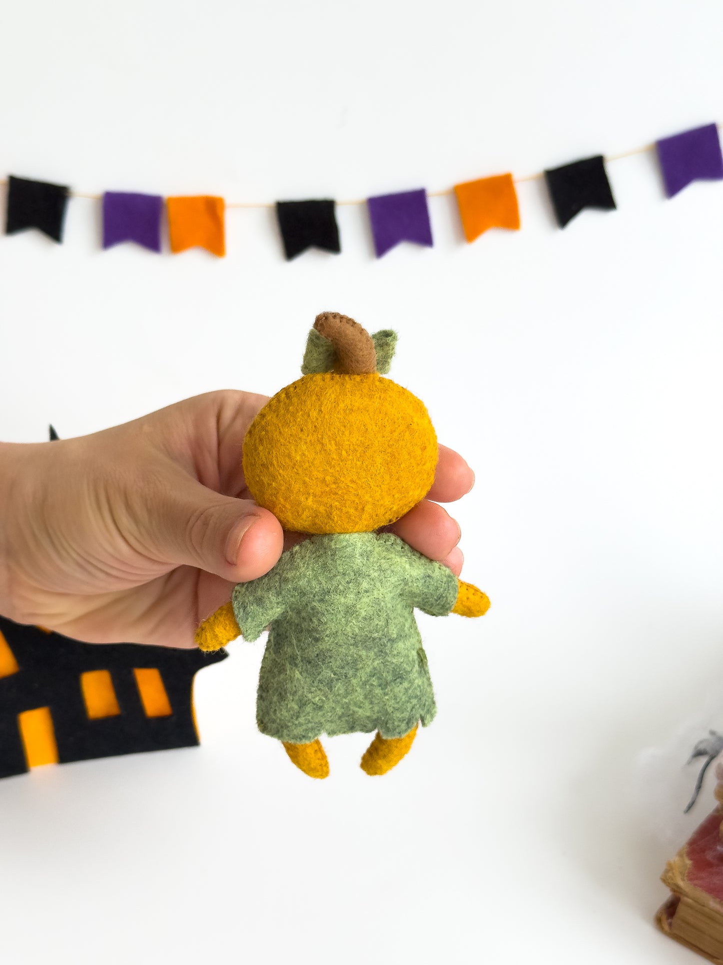 Cute spooky toys – pumpkin kids plushies by WoollyFox