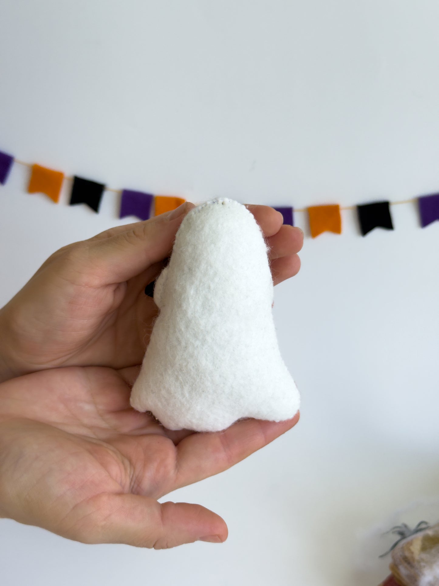 Ghost and cat plushie for spooky Halloween display
