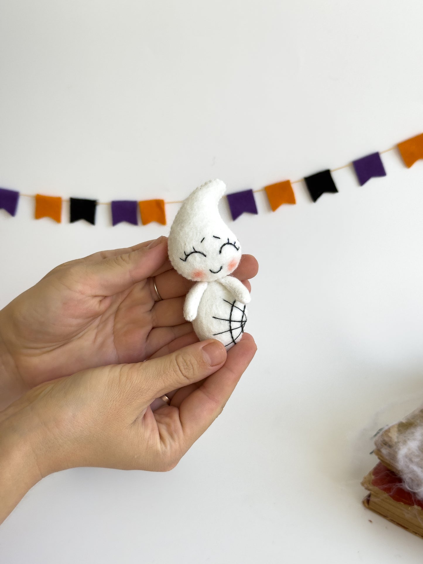 Halloween gift idea: cute ghost keychain with blush