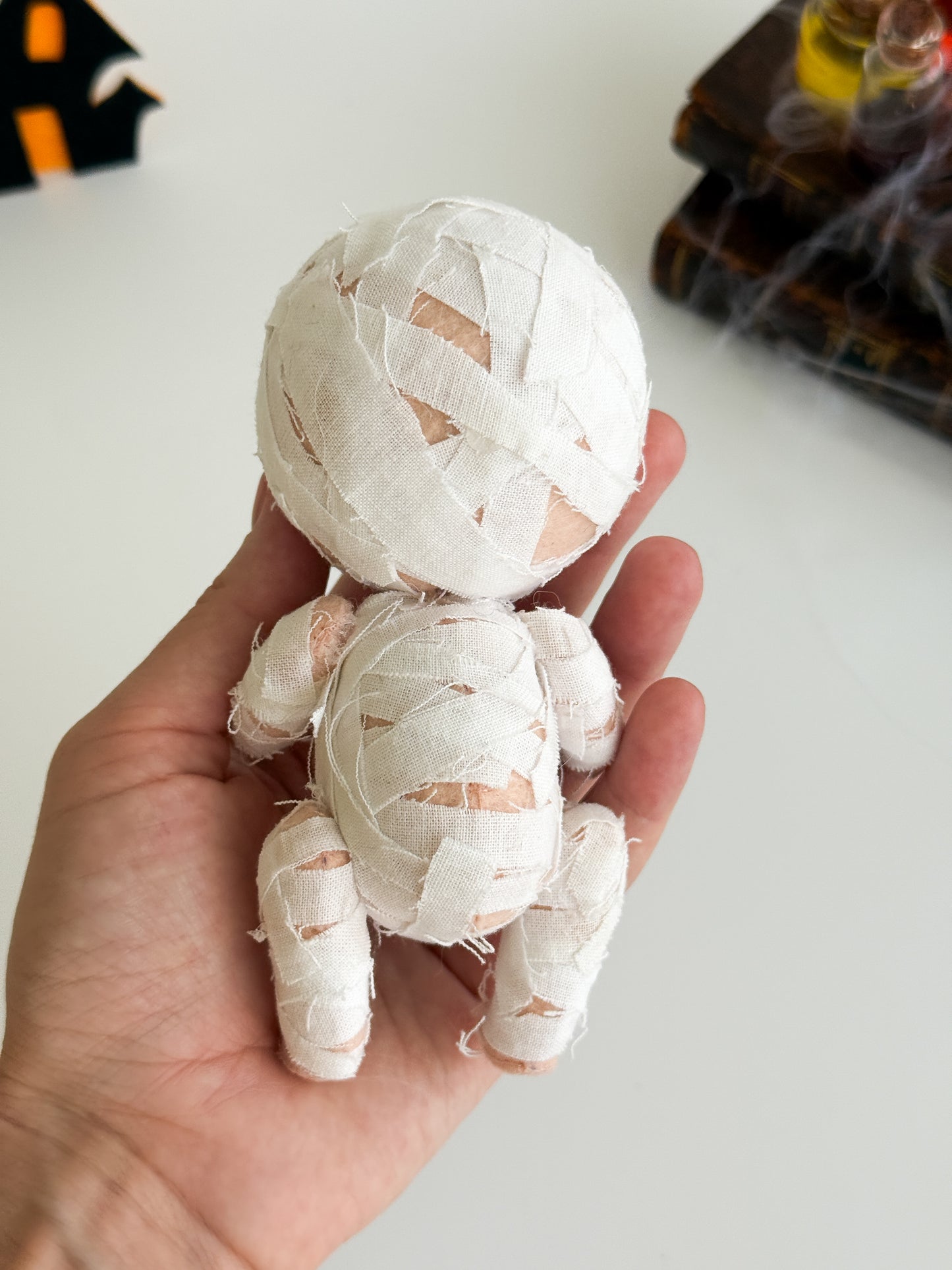Small soft mummy doll for fall tiered tray display