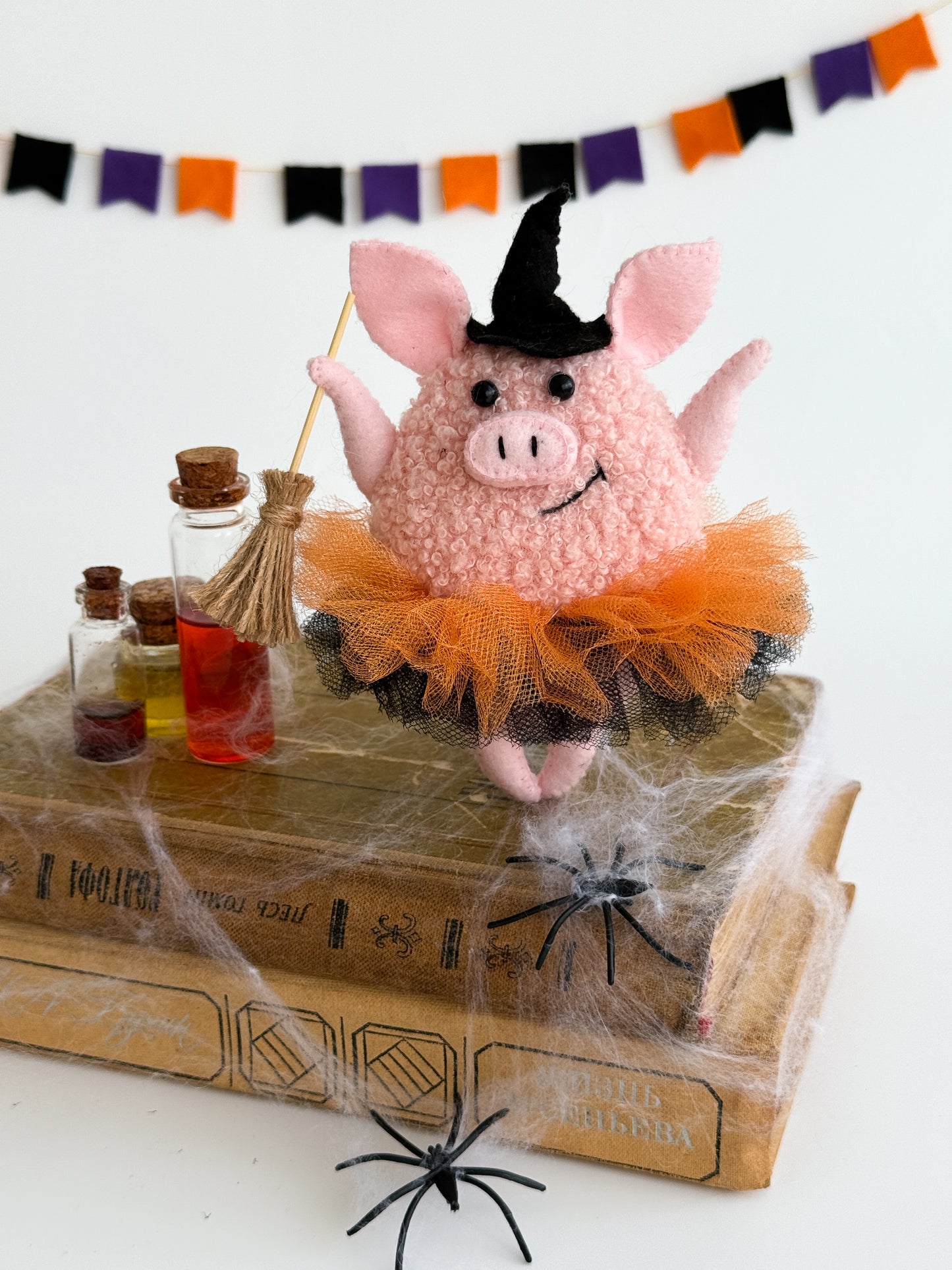kawaii halloween plushie – handmade pastel goth decor