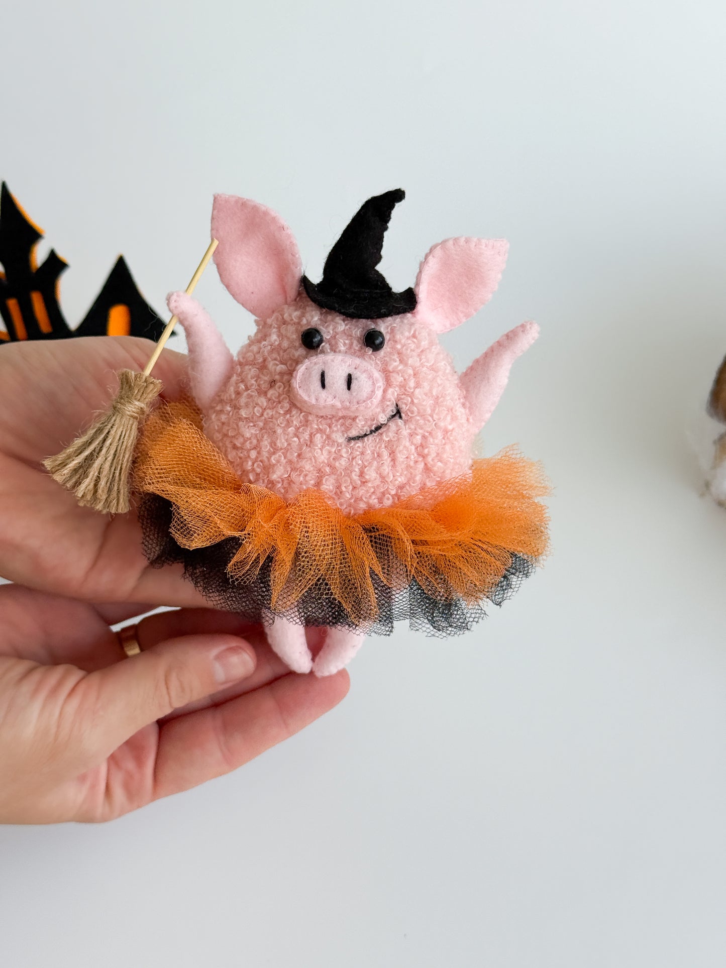 kawaii halloween plushie – handmade pastel goth decor