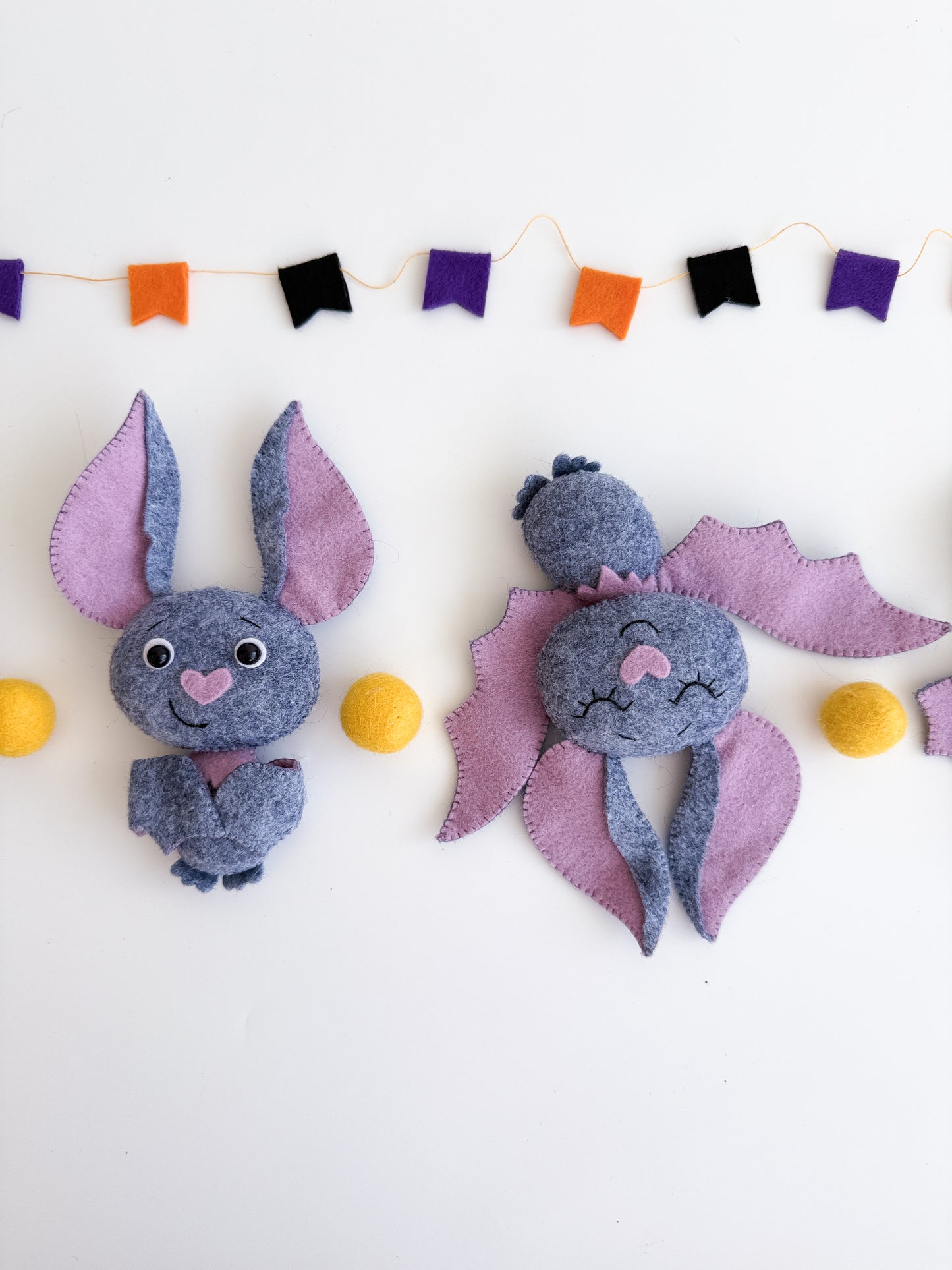 Handmade Felt Bat Ornament – Halloween Plush Decoration