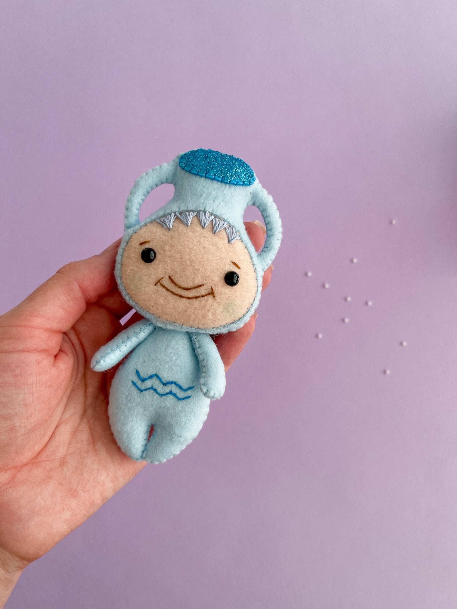 Aquarius Zodiac Felt Doll - WoollyFox