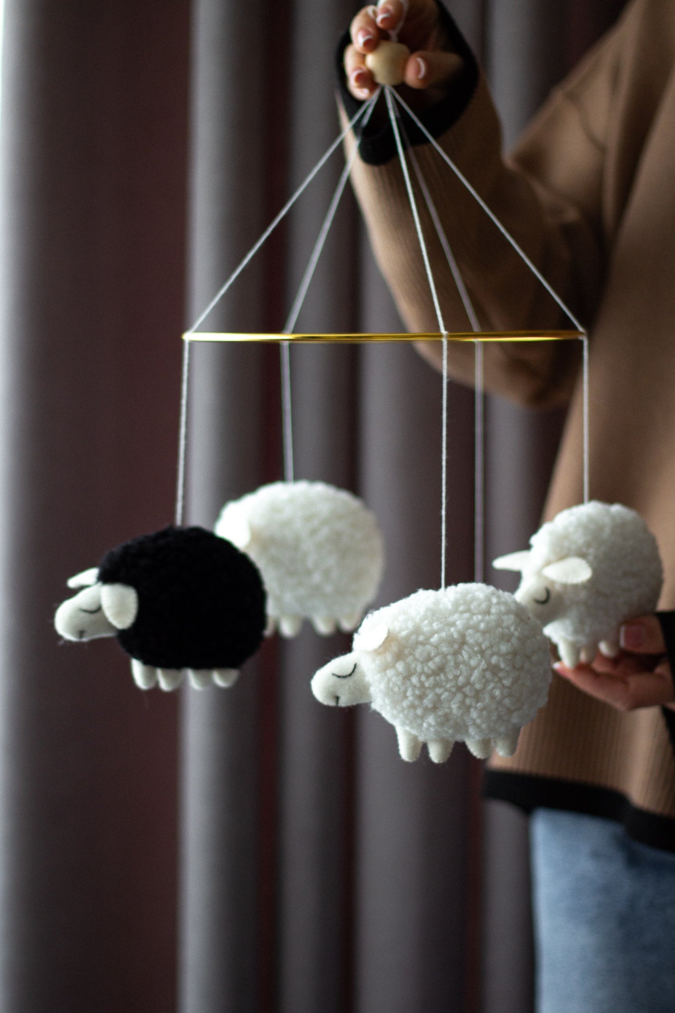 Baby Sheep Mobile for Crib - WoollyFox