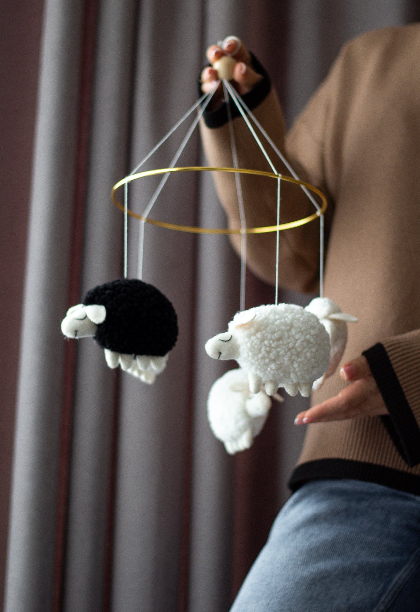 Baby Sheep Mobile for Crib - WoollyFox