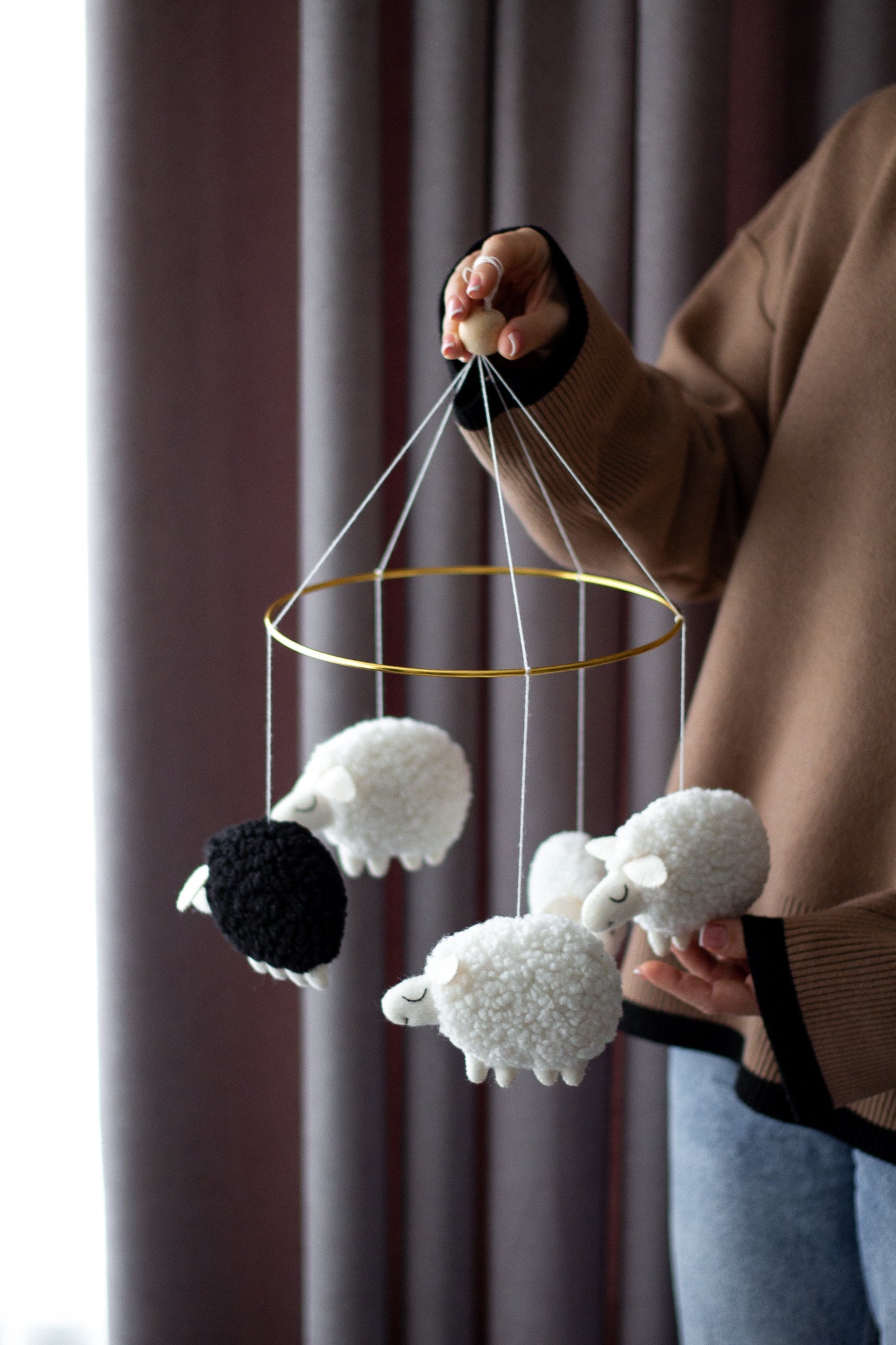 Baby Sheep Mobile for Crib - WoollyFox