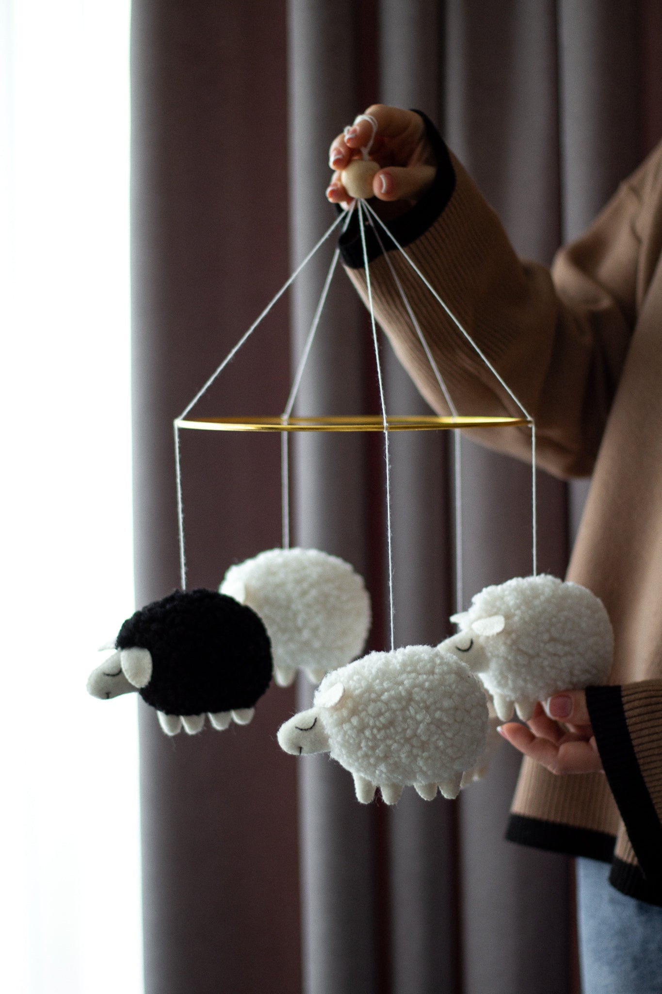 Baby Sheep Mobile for Crib - WoollyFox