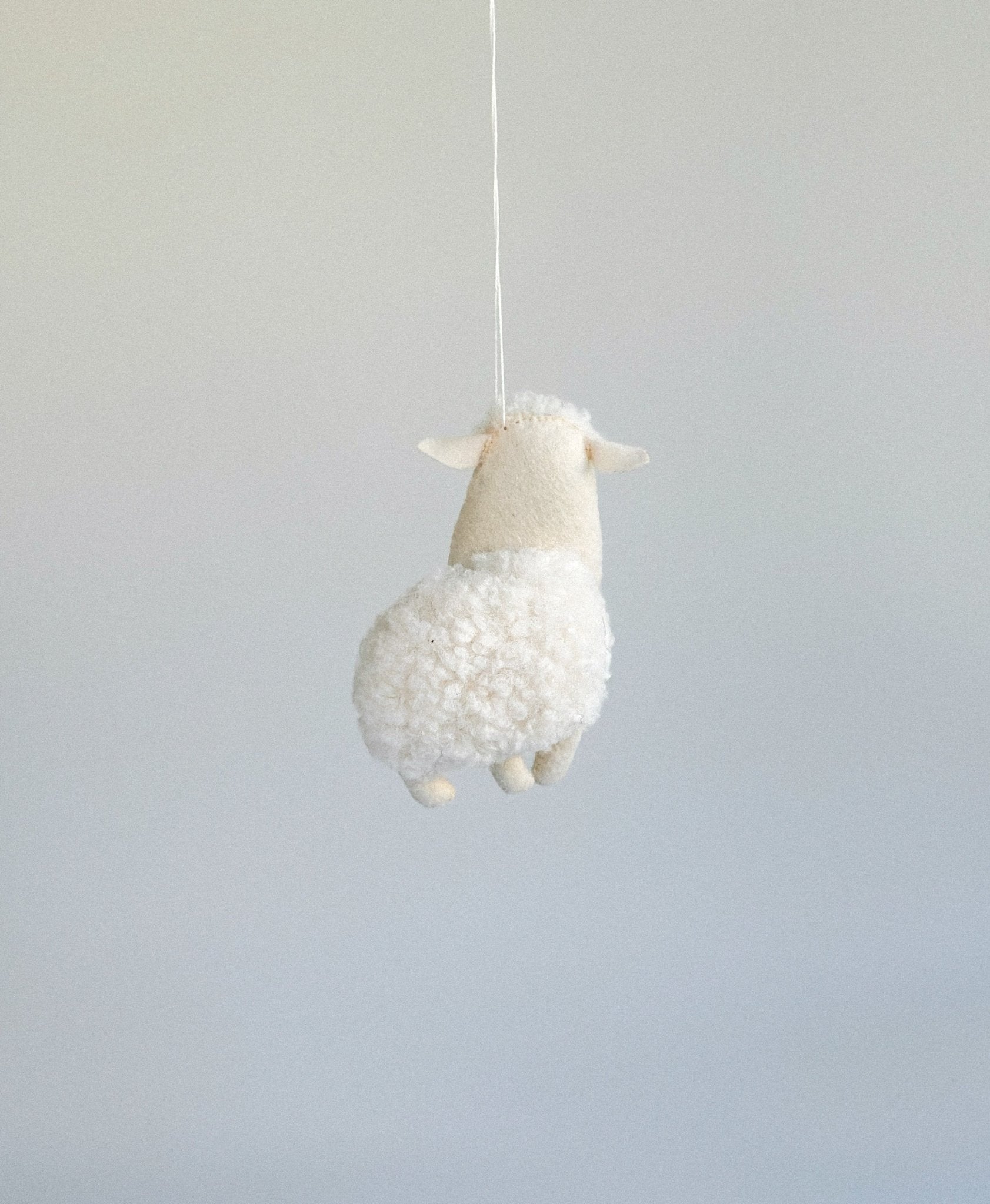 Boucle Felt Sheep Ornament – Soft Animal Toy or Tree Decoration - WoollyFox