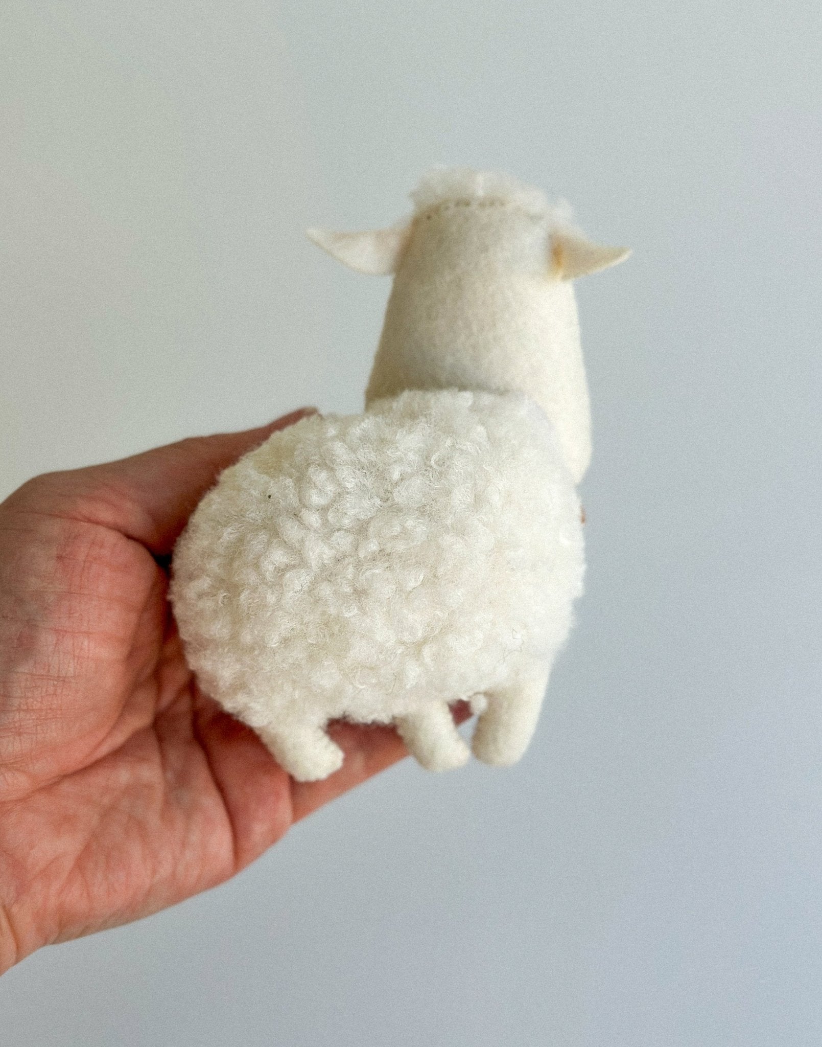 Boucle Felt Sheep Ornament – Soft Animal Toy or Tree Decoration - WoollyFox