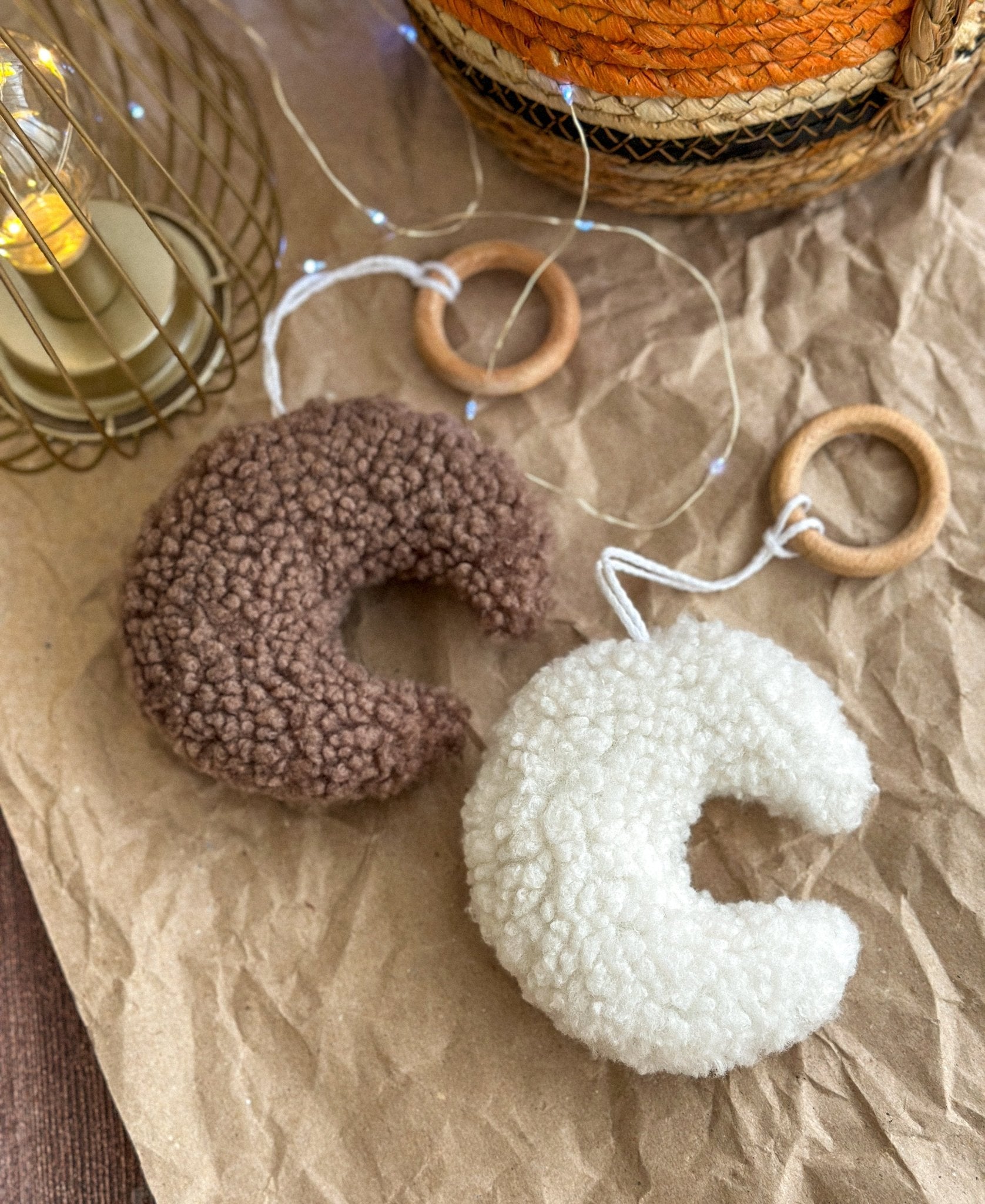 Boucle Moon Ornament - WoollyFox