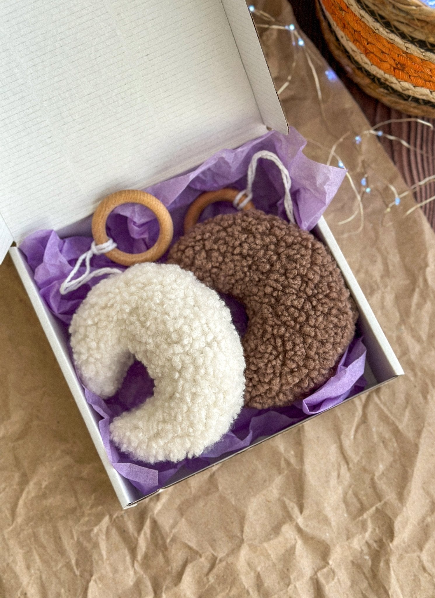 Boucle Moon Ornament - WoollyFox