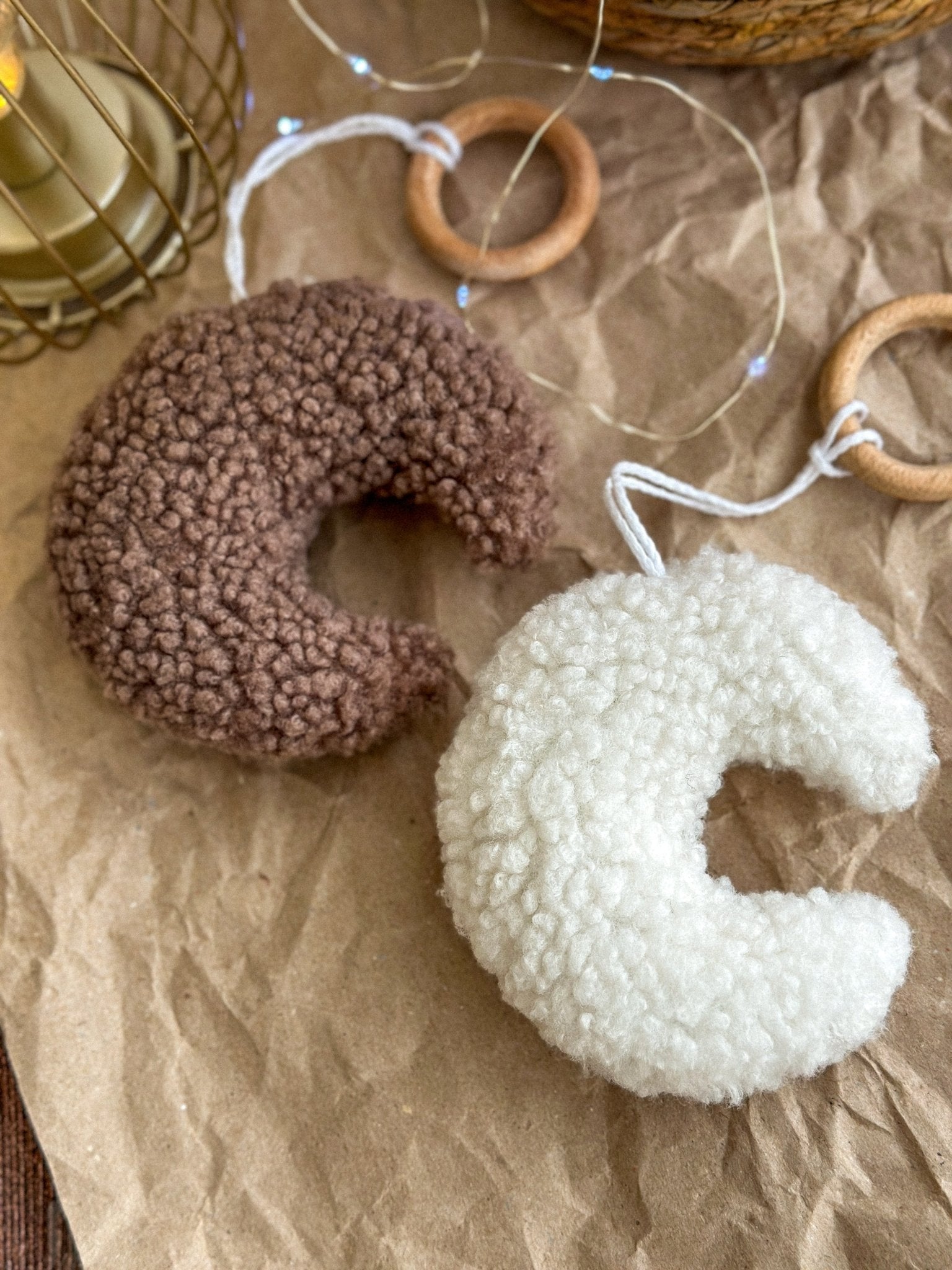 Boucle Moon Ornament - WoollyFox