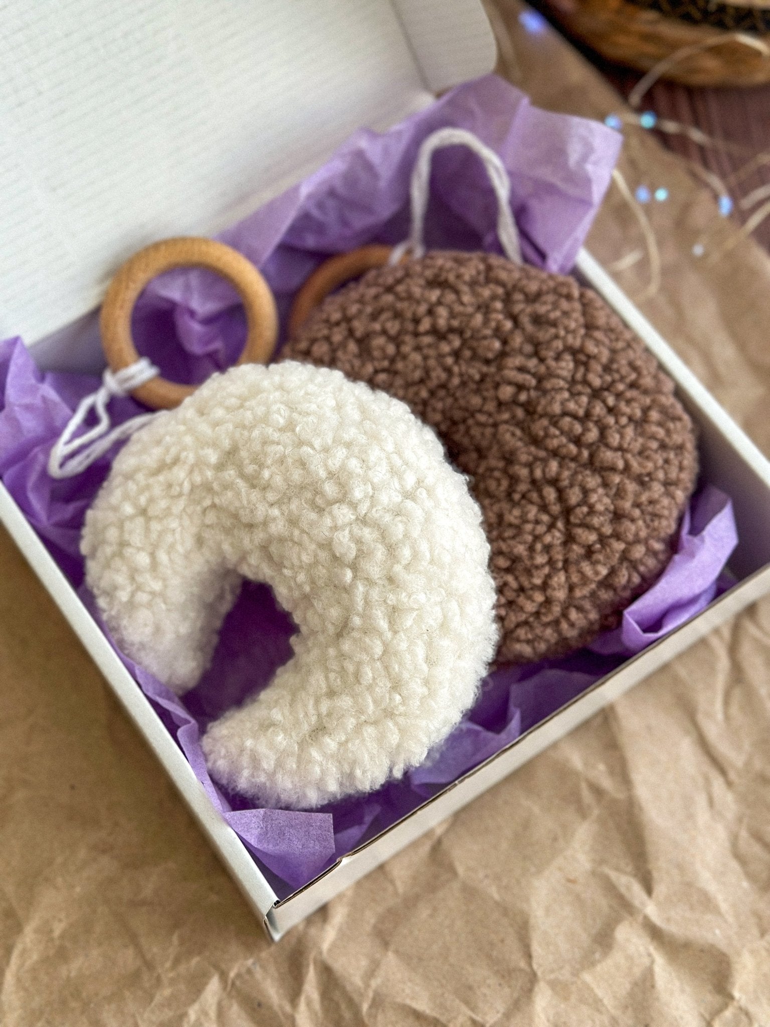Boucle Moon Ornament - WoollyFox