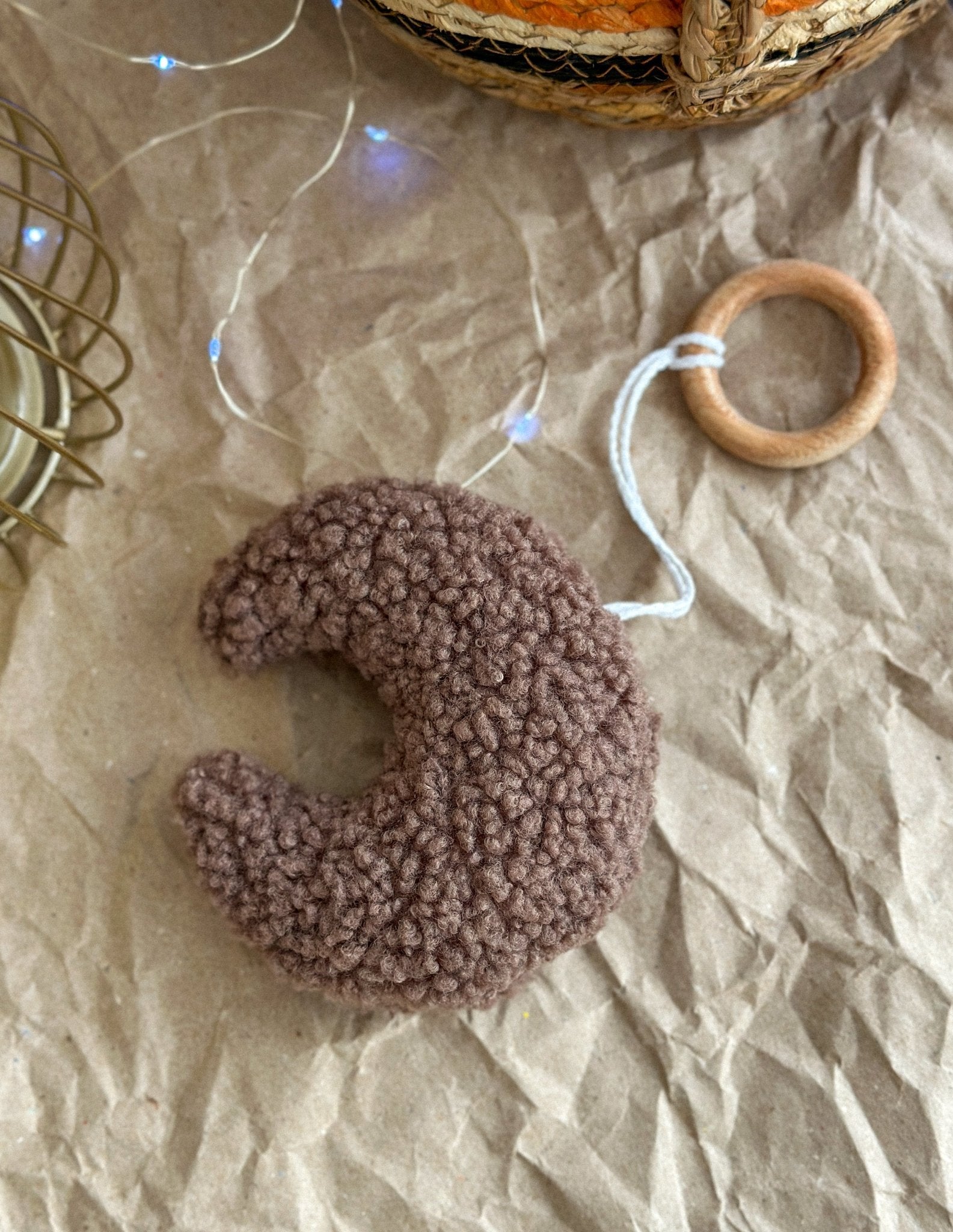Boucle Moon Ornament - WoollyFox