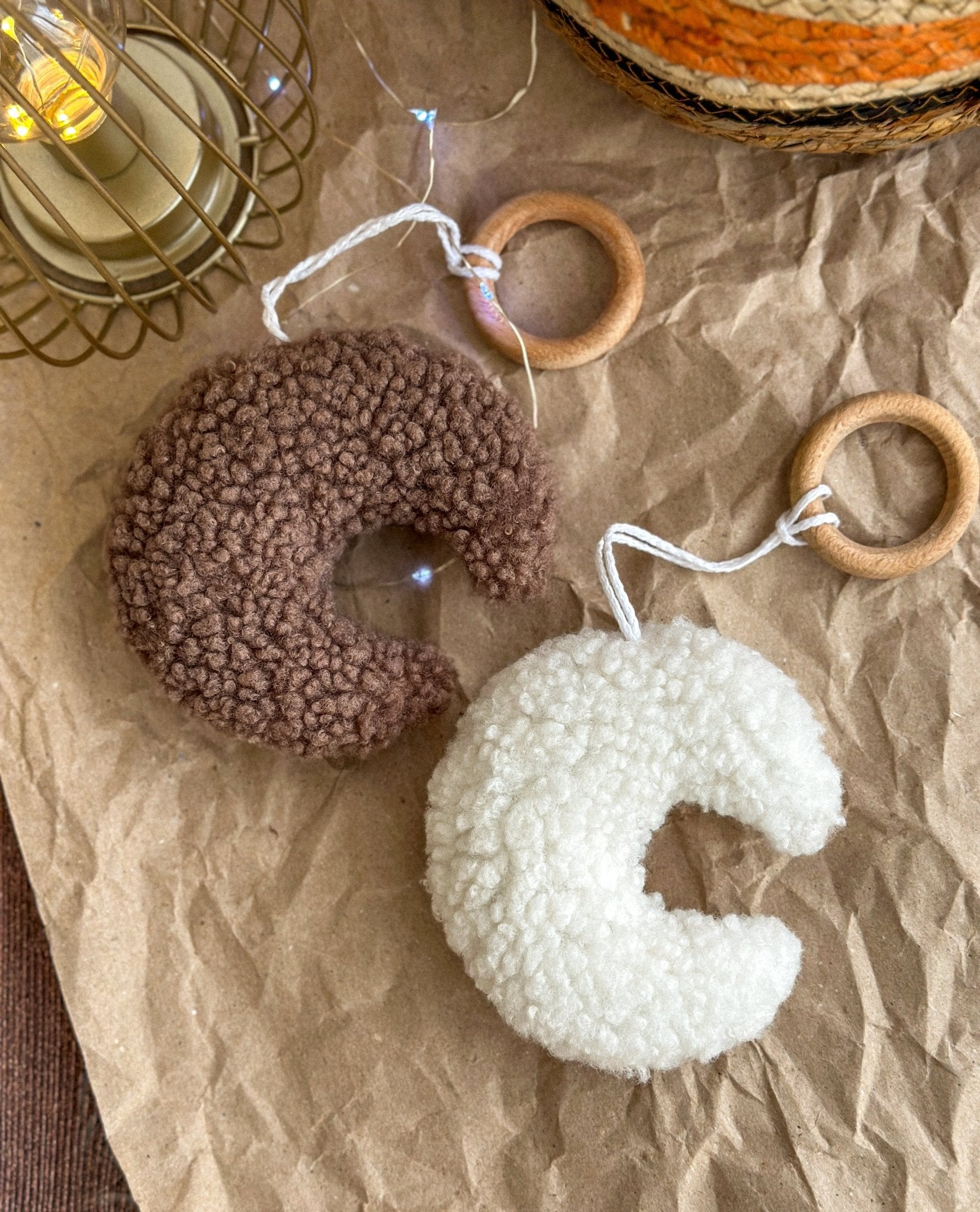 Boucle Moon Ornament - WoollyFox