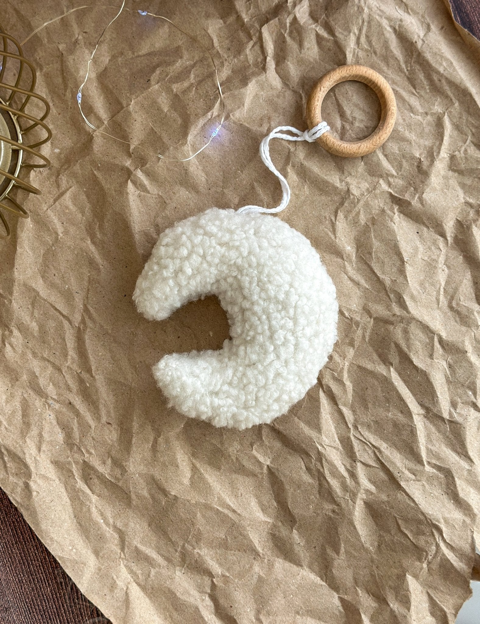 Boucle Moon Ornament - WoollyFox