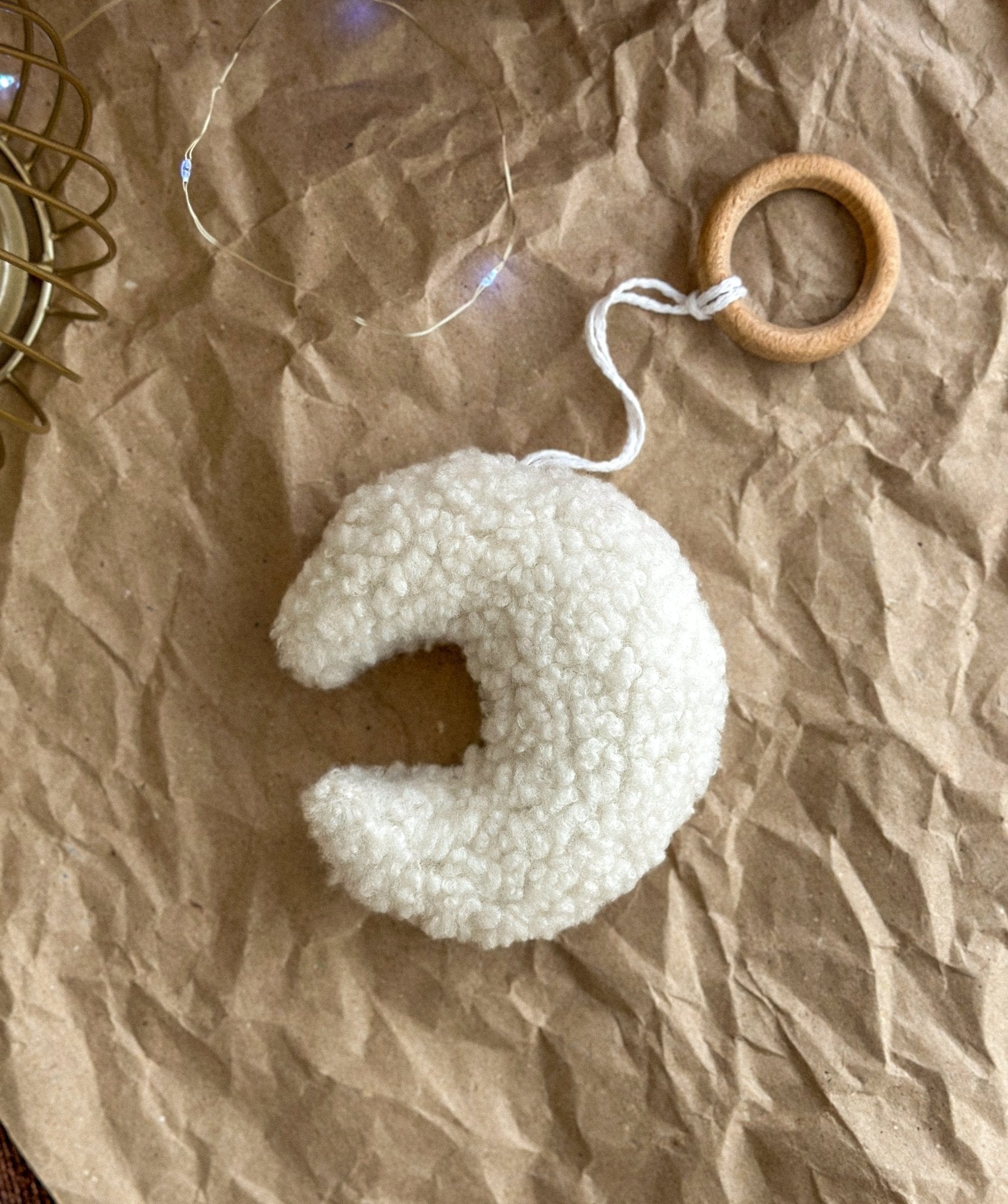 Boucle Moon Ornament - WoollyFox