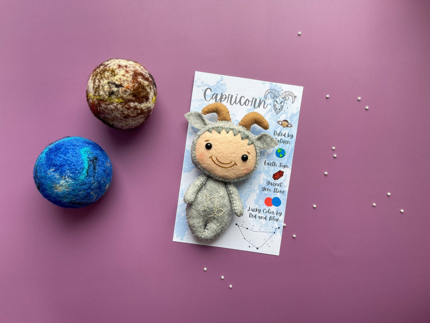 Capricorn Zodiac Felt Doll - WoollyFox