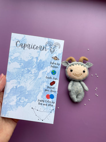 Capricorn Zodiac Felt Doll - WoollyFox