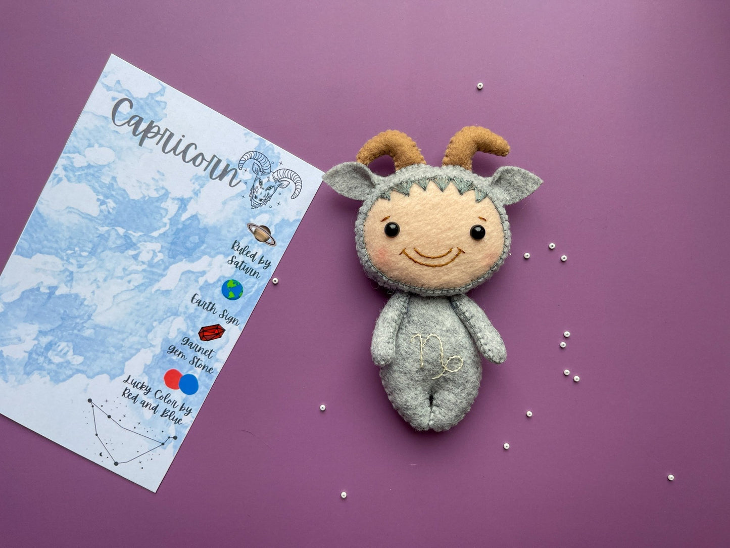 Capricorn Zodiac Felt Doll - WoollyFox