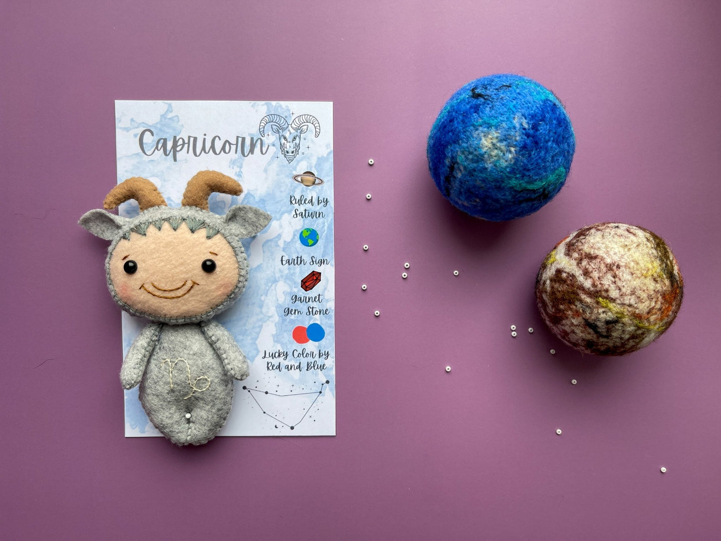 Capricorn Zodiac Felt Doll - WoollyFox