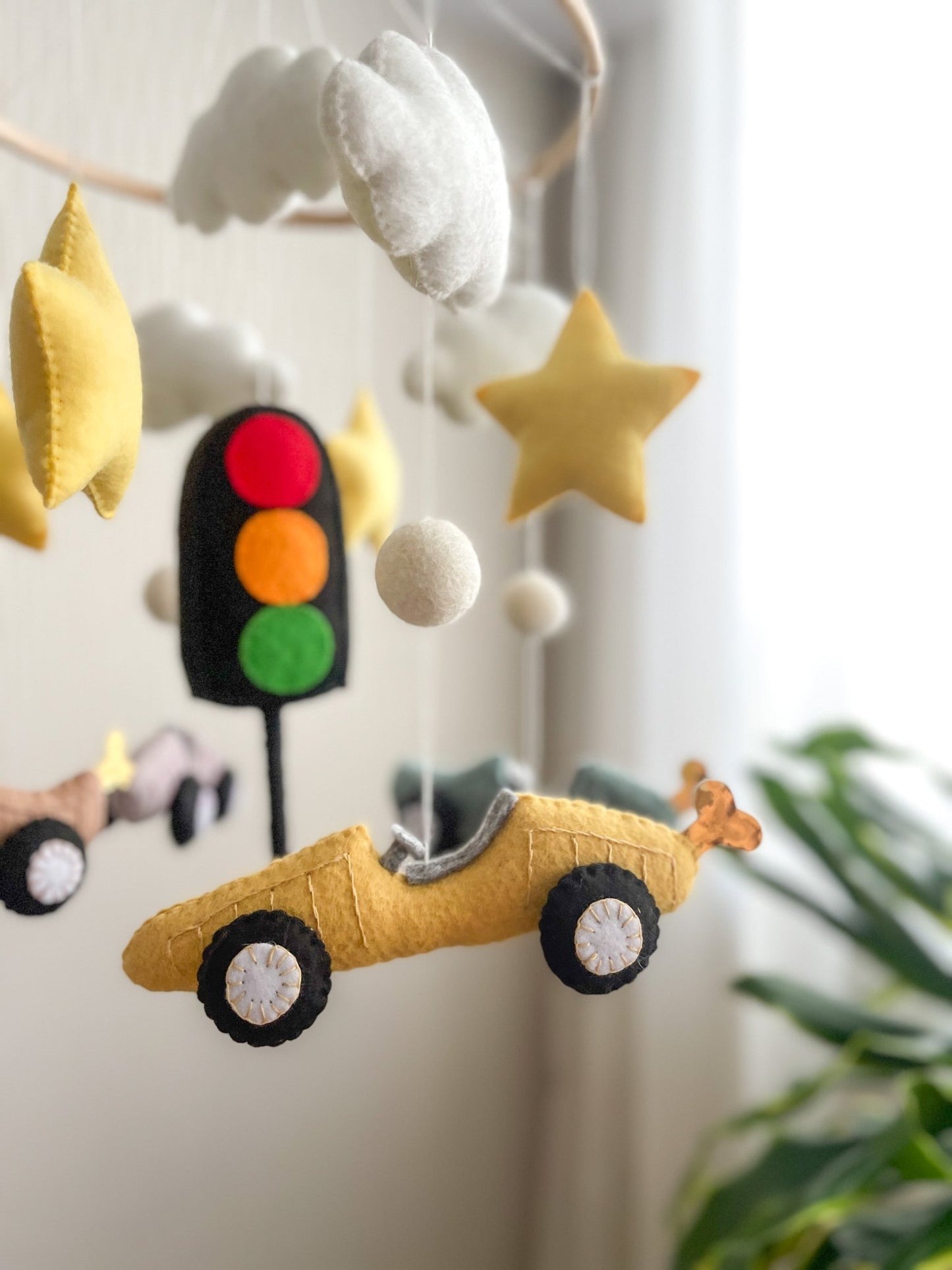 Cars Nursery Mobile – Handmade Felt Crib Mobile for Baby Boys - WoollyFox