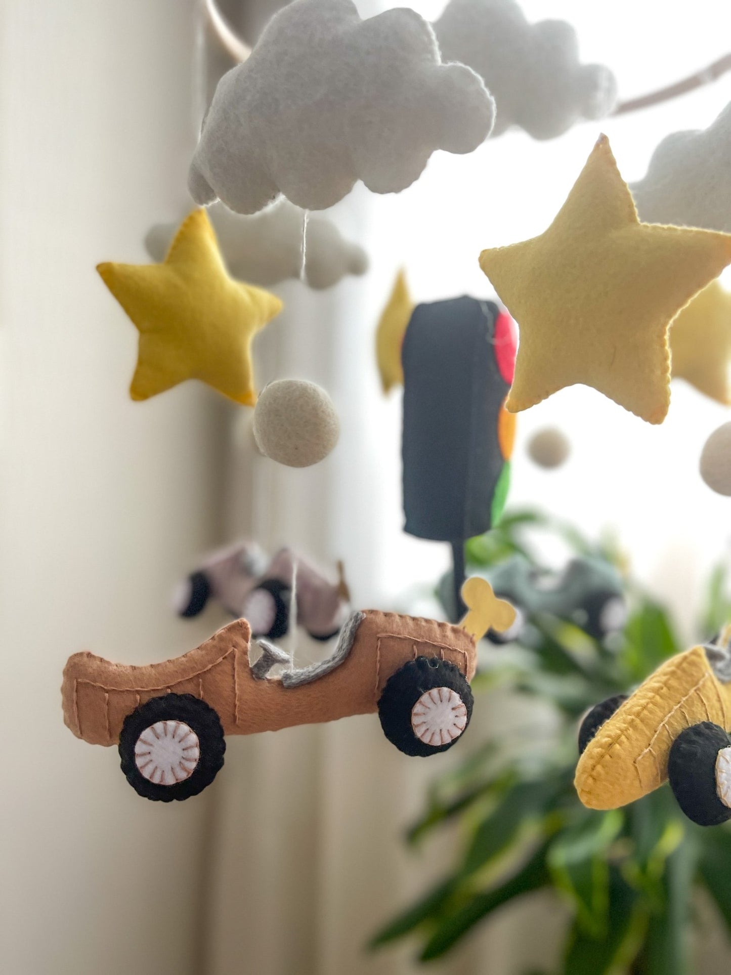 Cars Nursery Mobile – Handmade Felt Crib Mobile for Baby Boys - WoollyFox