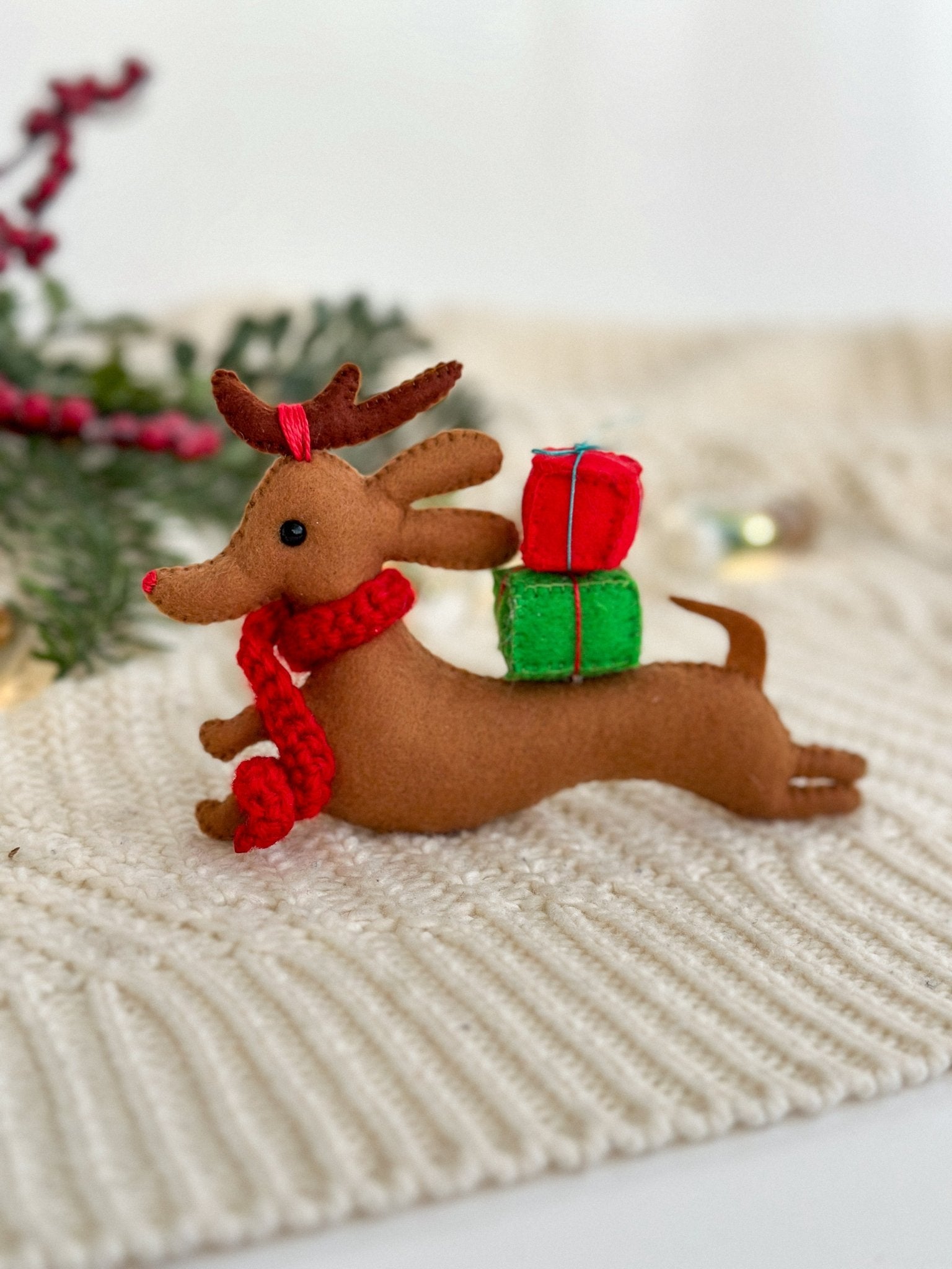 Christmas Dog Ornament - WoollyFox