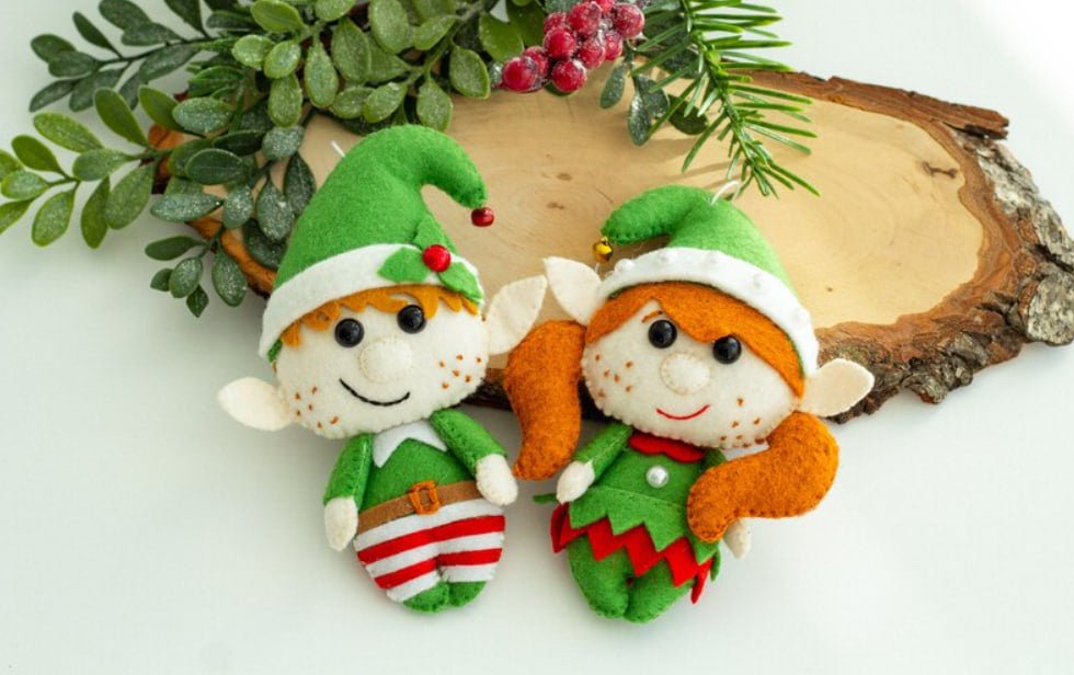 Christmas Elf Boy Ornament – Handmade Felt Decoration Gift Idea - WoollyFox