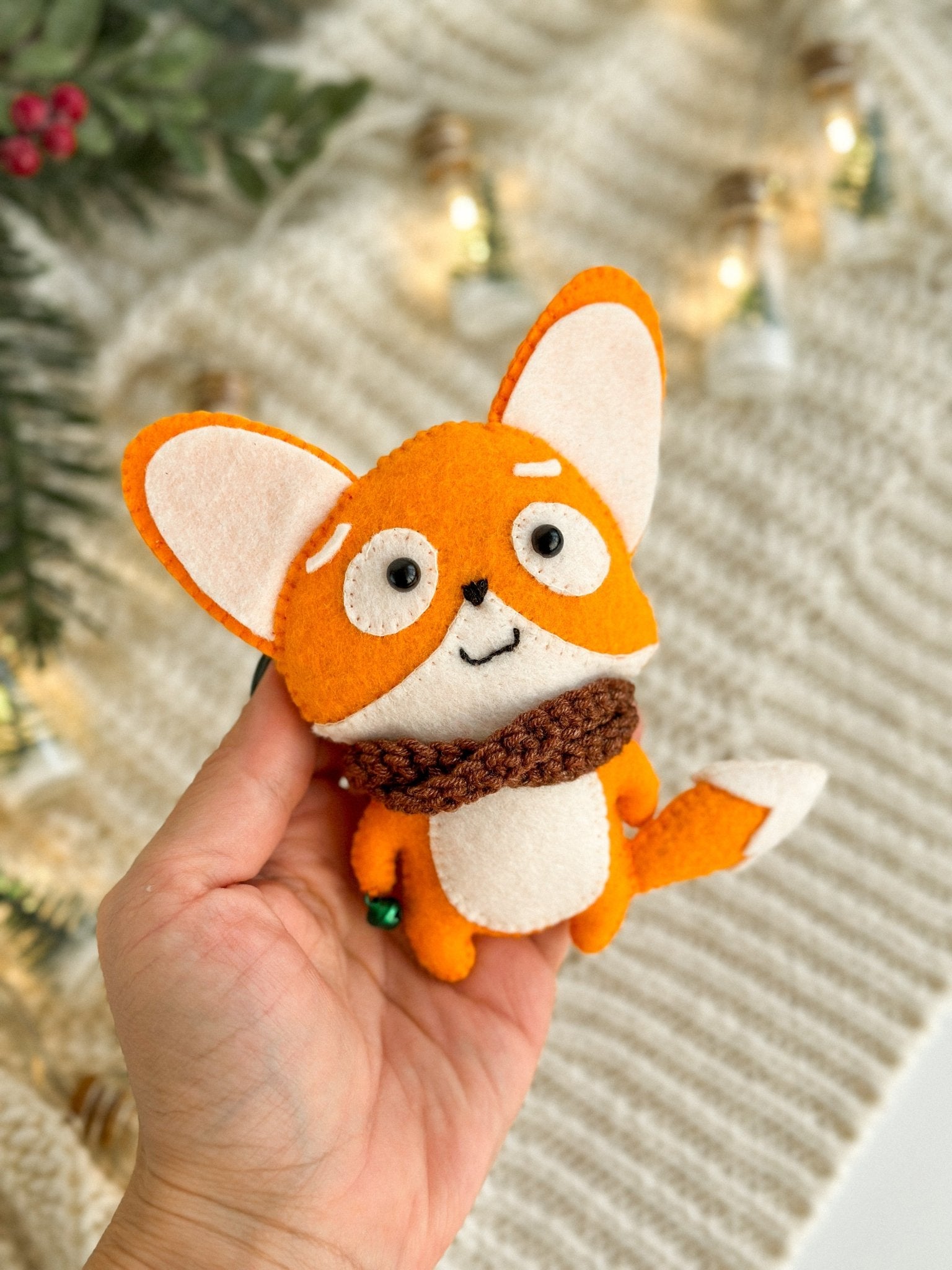 Christmas Felt Fox Ornament - WoollyFox