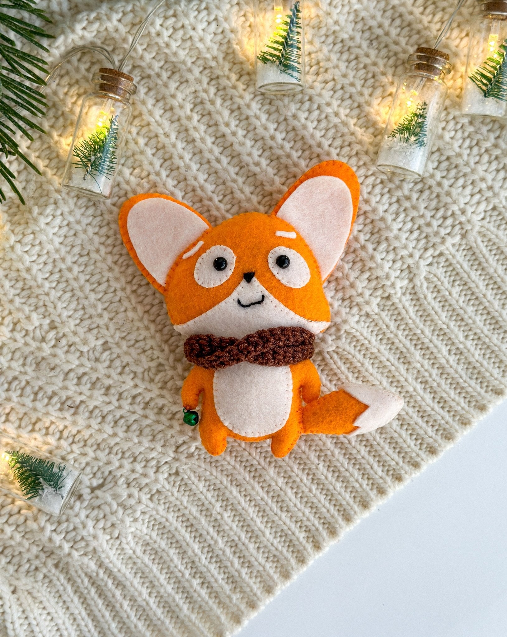 Christmas Felt Fox Ornament - WoollyFox