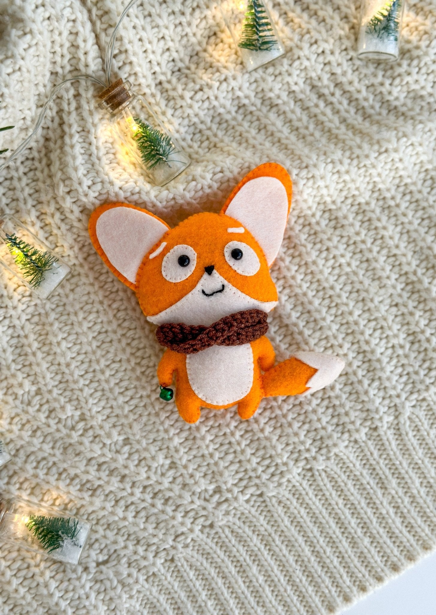 Christmas Felt Fox Ornament - WoollyFox