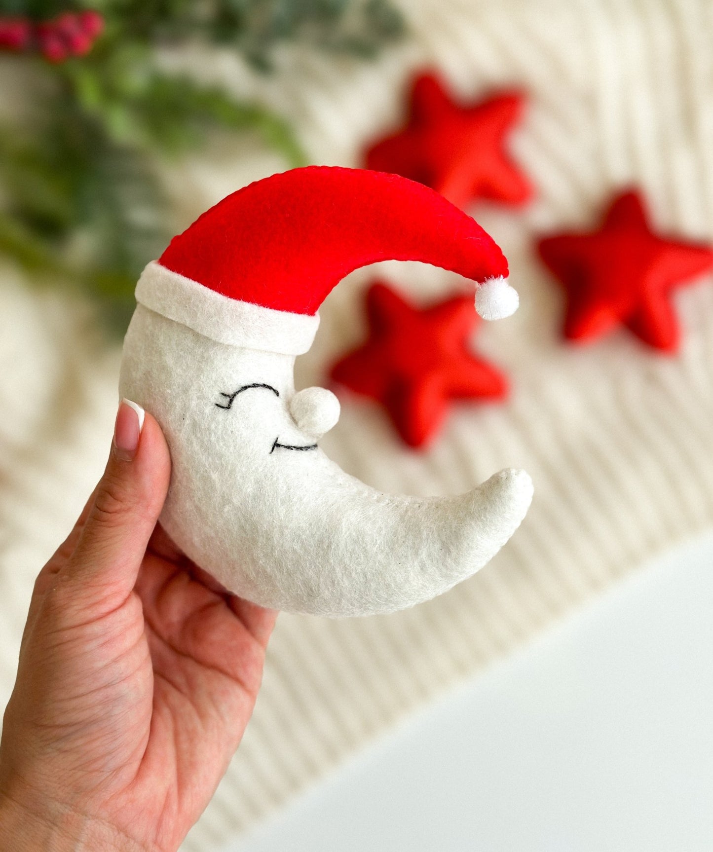 Christmas Ornaments Moon And Stars - WoollyFox