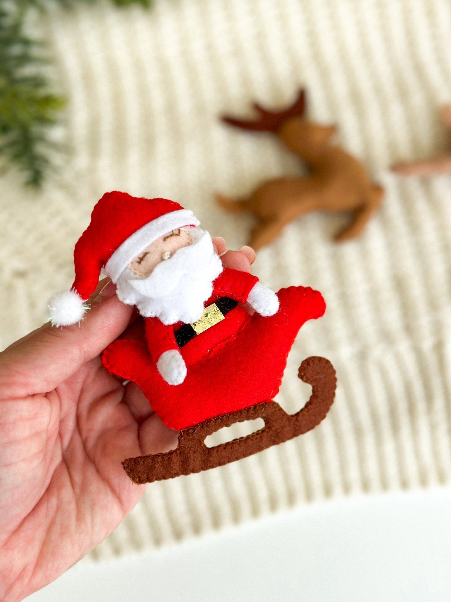 Christmas Ornaments Santa And Deers - WoollyFox