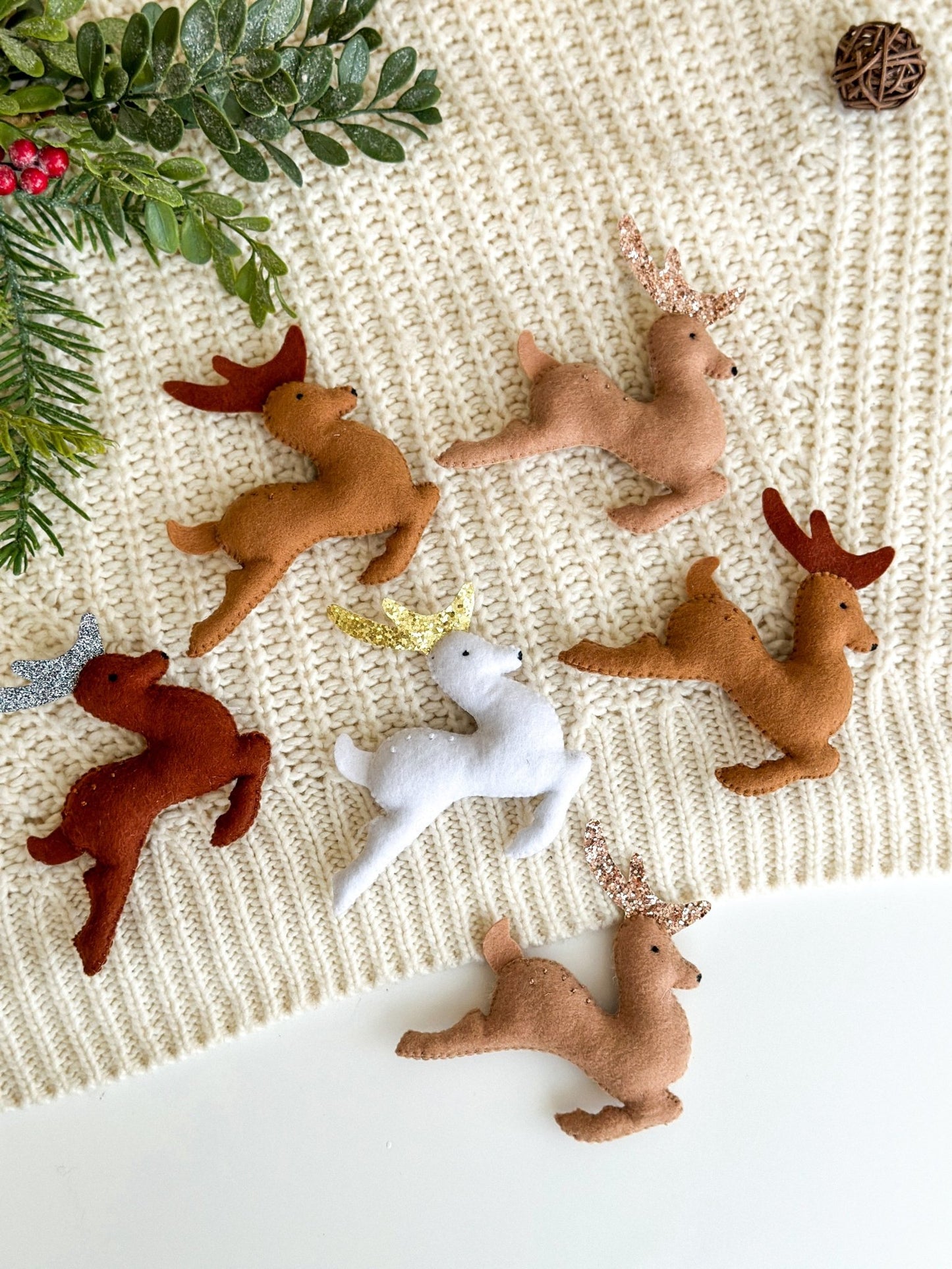 Christmas Ornaments Santa And Deers - WoollyFox
