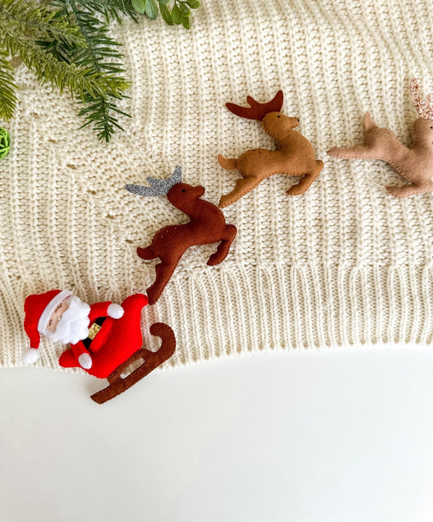 Christmas Ornaments Santa And Deers - WoollyFox