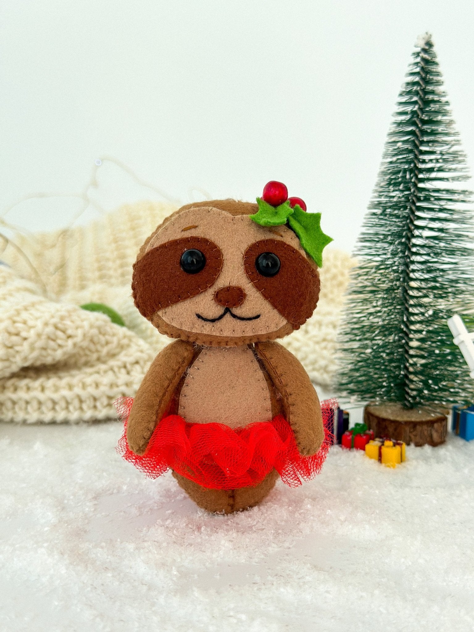 Christmas Sloth Ornament - WoollyFox