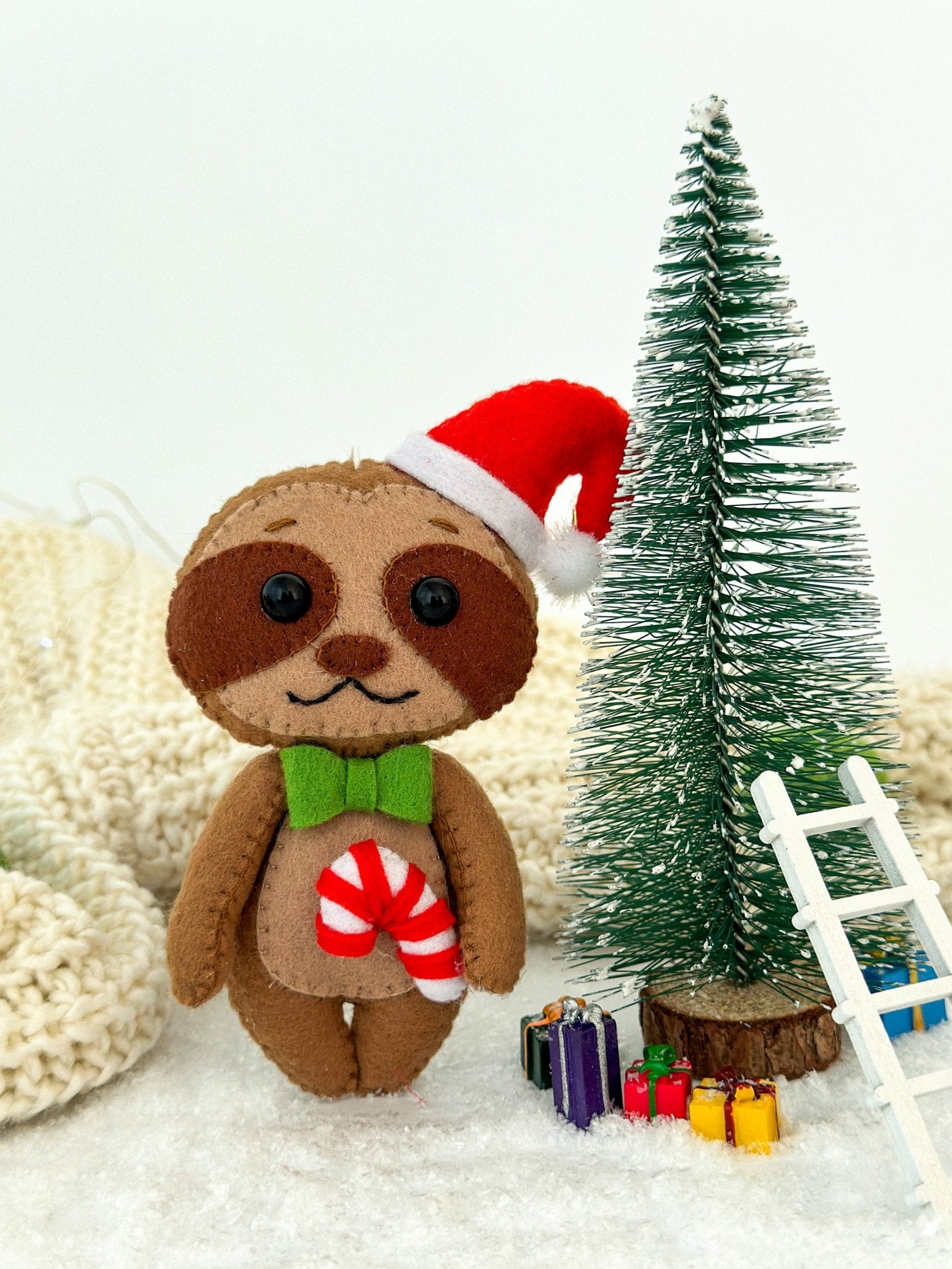 Christmas Sloth Ornament - WoollyFox