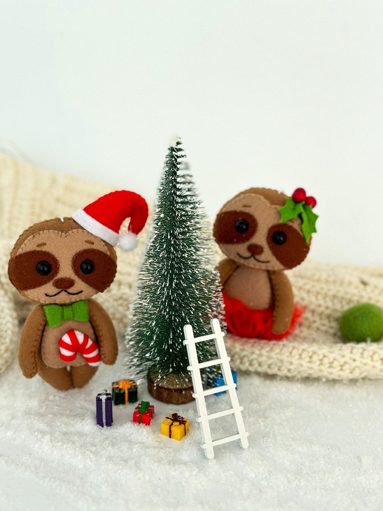 Christmas Sloth Ornament - WoollyFox