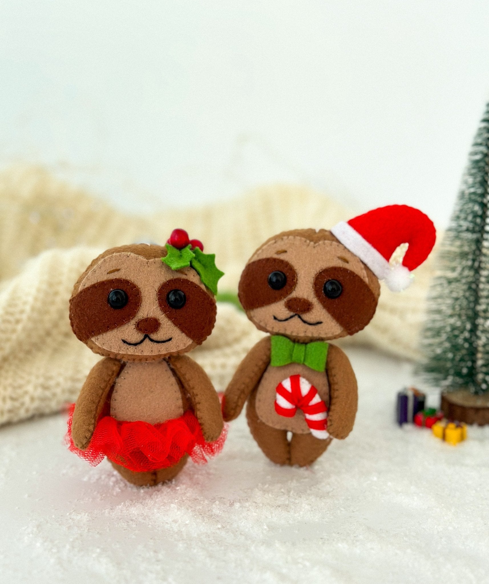 Christmas Sloth Ornament - WoollyFox