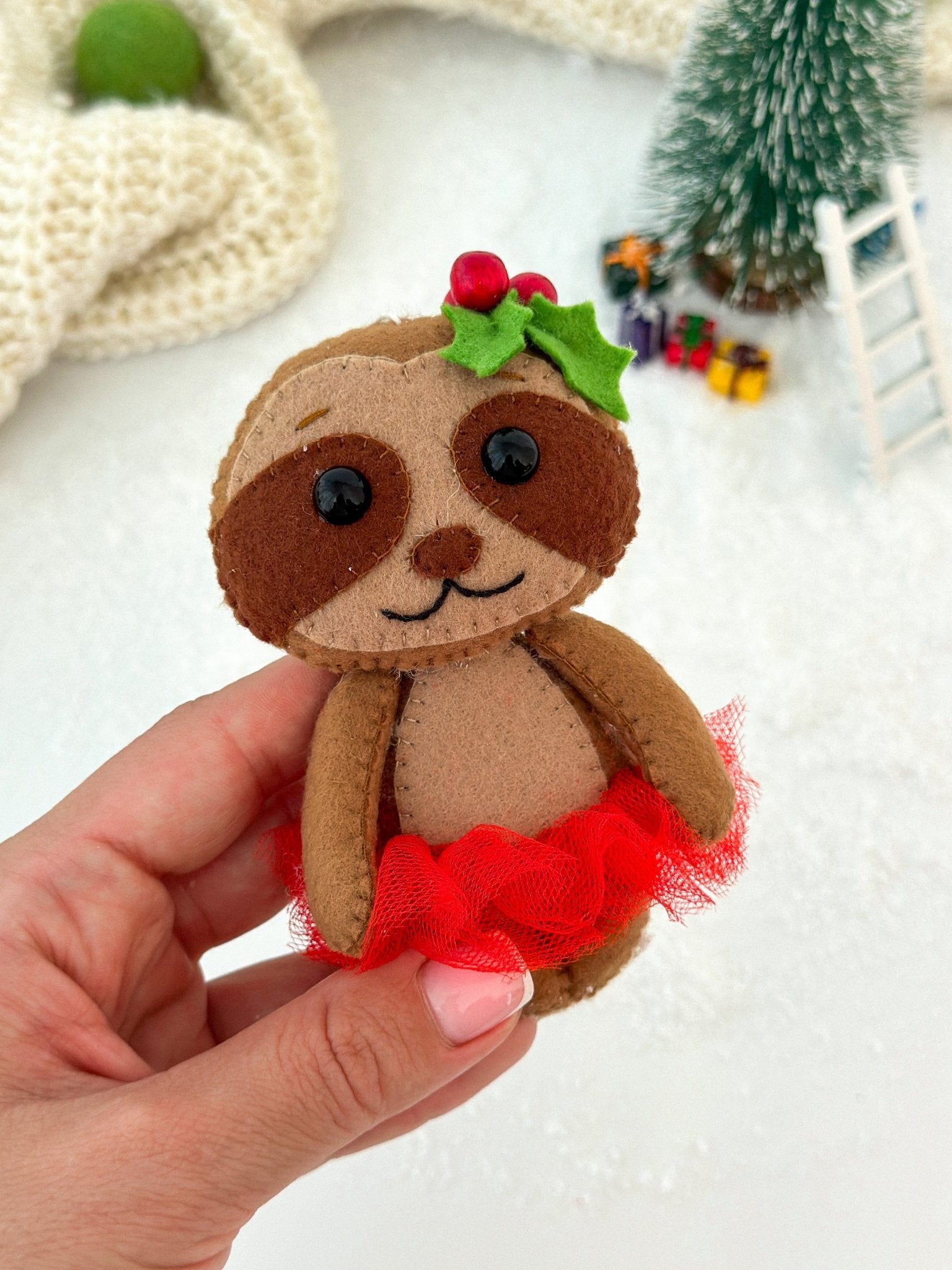 Christmas Sloth Ornament - WoollyFox
